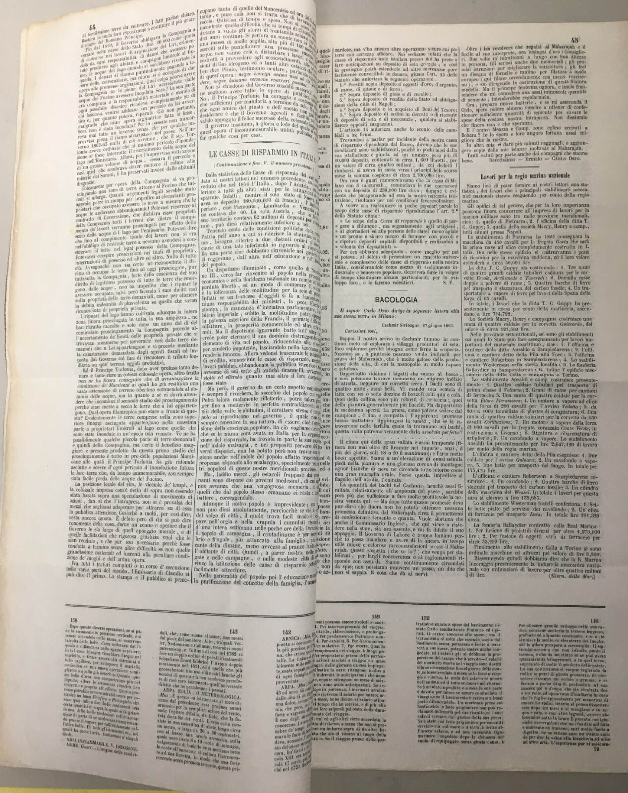 Economia, Industria Italiana, Napoli, Abruzzo E Bonifica Del Fucino (1863)