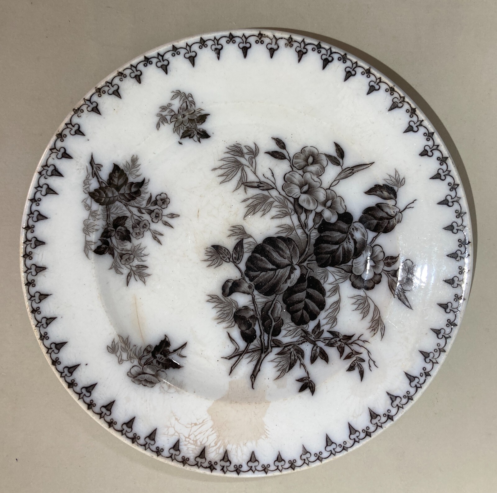 Artistica Ceramica Floreale: Piatto Antico Fratelli Finocchi, Roma (Sarreguemines)