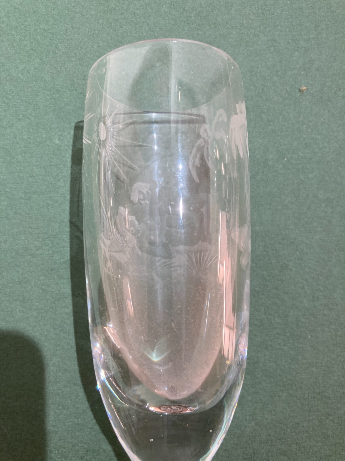 Bicchiere A Calice Inciso Con Scena Erotica In Vetro