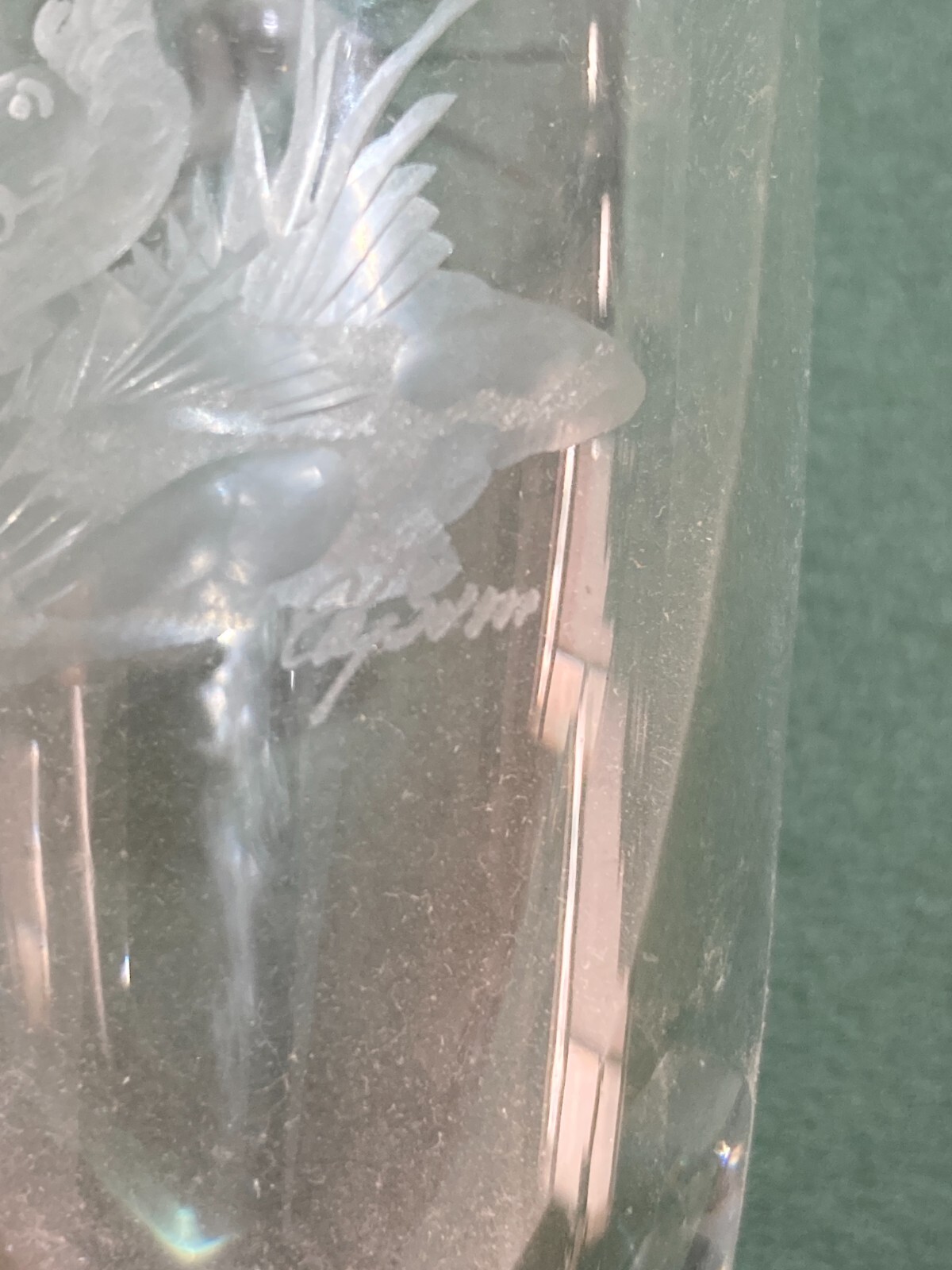 Bicchiere A Calice Inciso Con Scena Erotica In Vetro