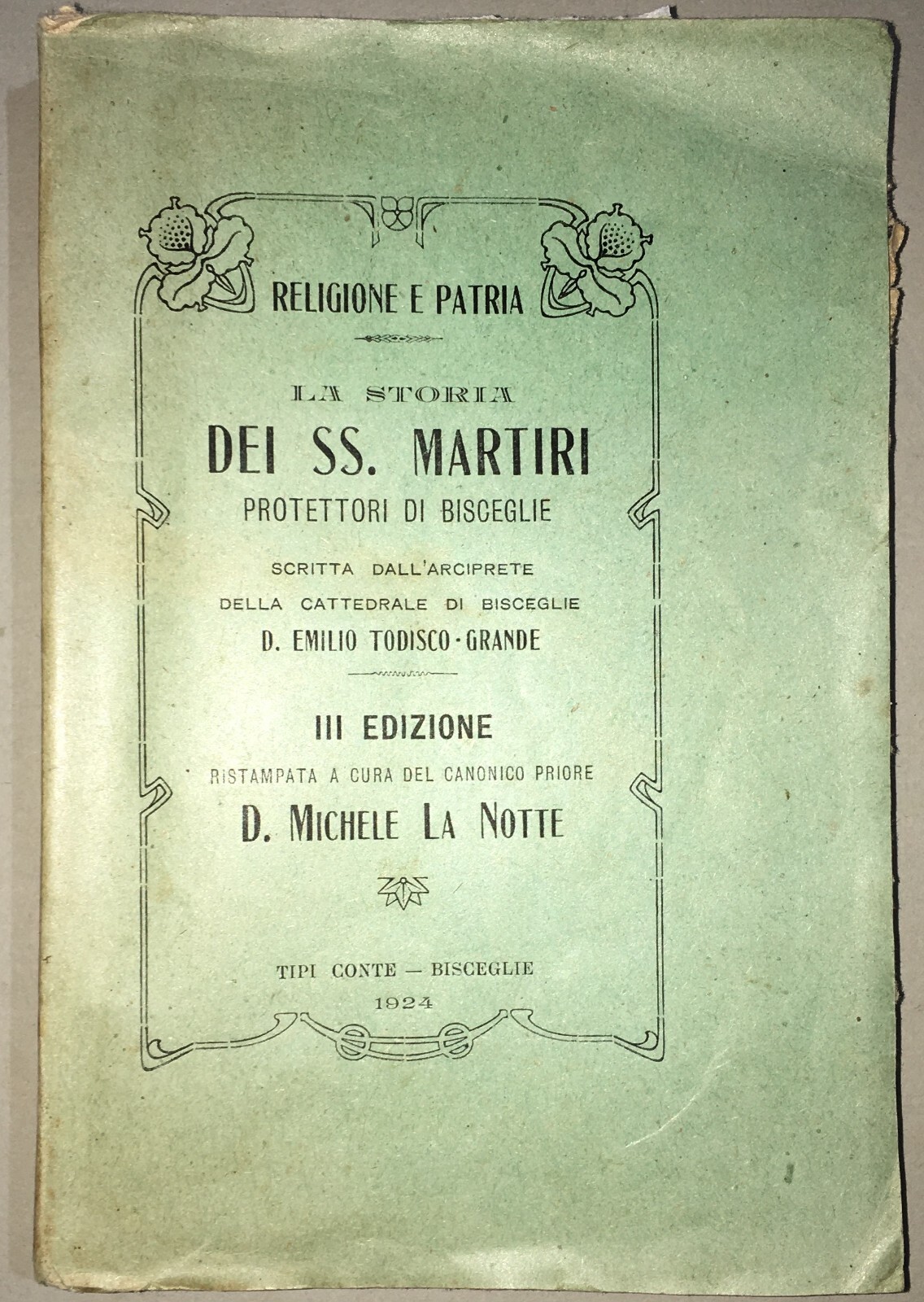 Puglia, Bisceglie, Santi Martiri, Todisco Grande, La Notte: Chiese E Santuari, 1924