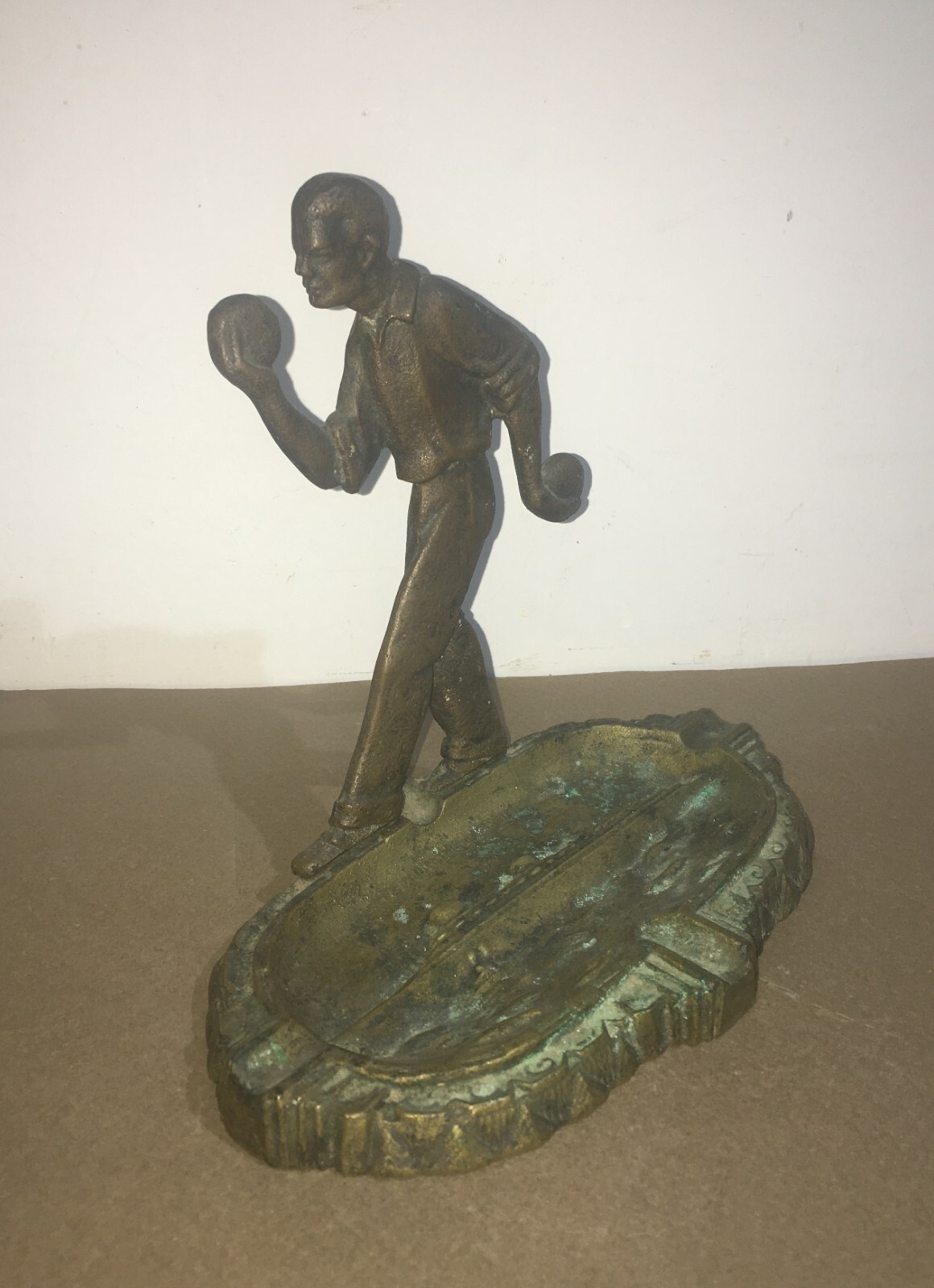 Sport, Bocce, Marineria, Paquebot Normandie, Soprammobile Pubblicitario d'Epoca