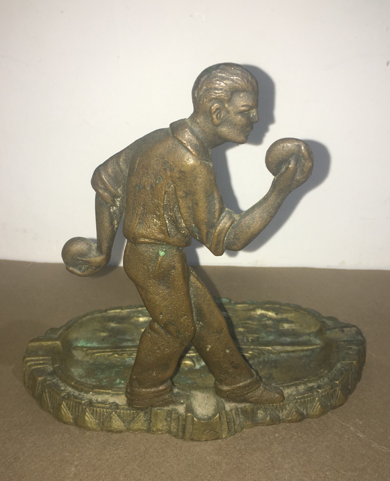 Sport, Bocce, Marineria, Paquebot Normandie, Soprammobile Pubblicitario d'Epoca