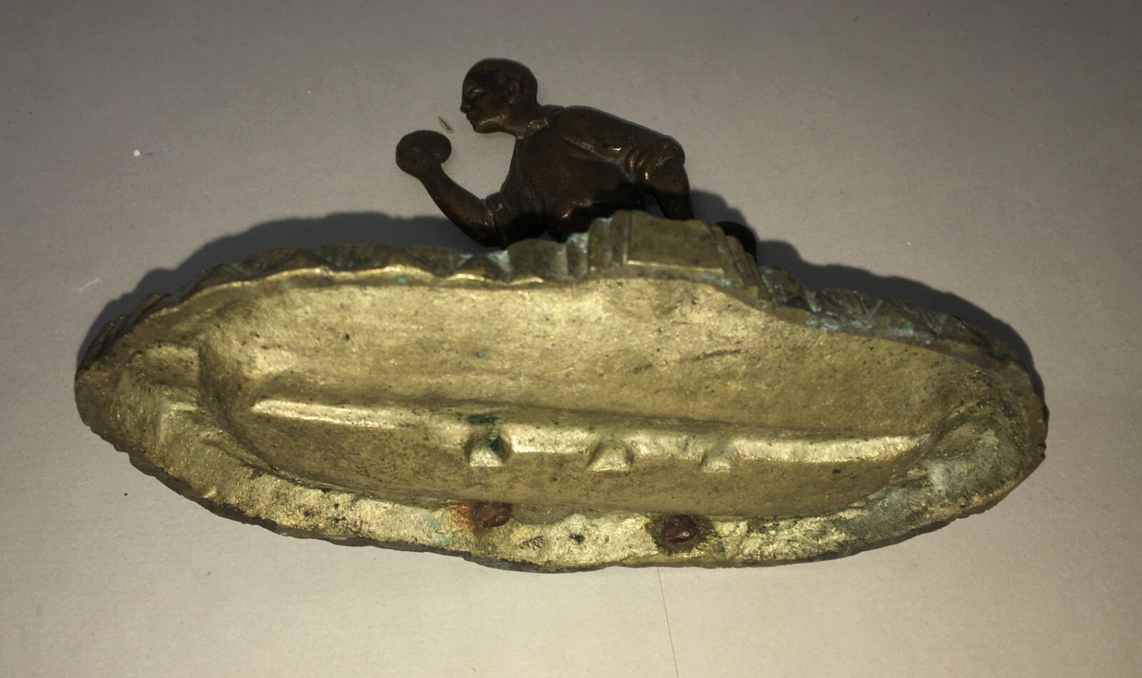 Sport, Bocce, Marineria, Paquebot Normandie, Soprammobile Pubblicitario d'Epoca