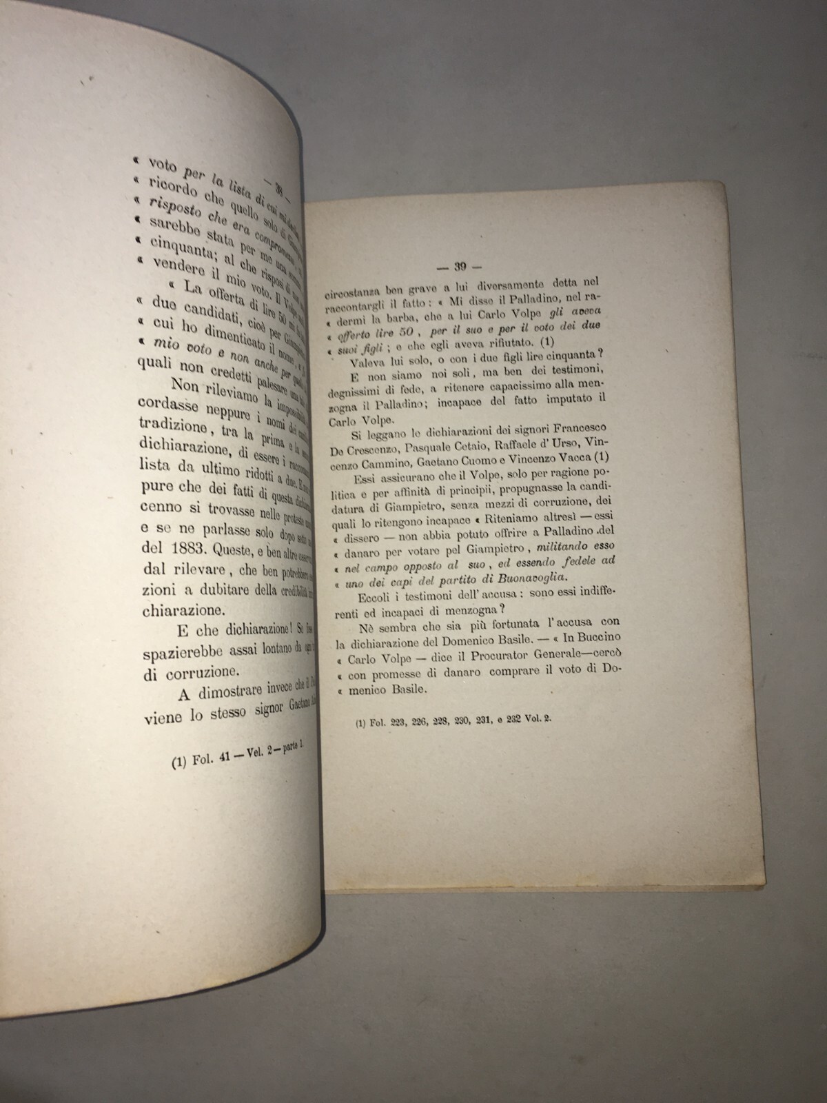 Giuridica: Salerno, Campagna, Eboli   Corruzione Politica Elettorale, Giampietro, 1882