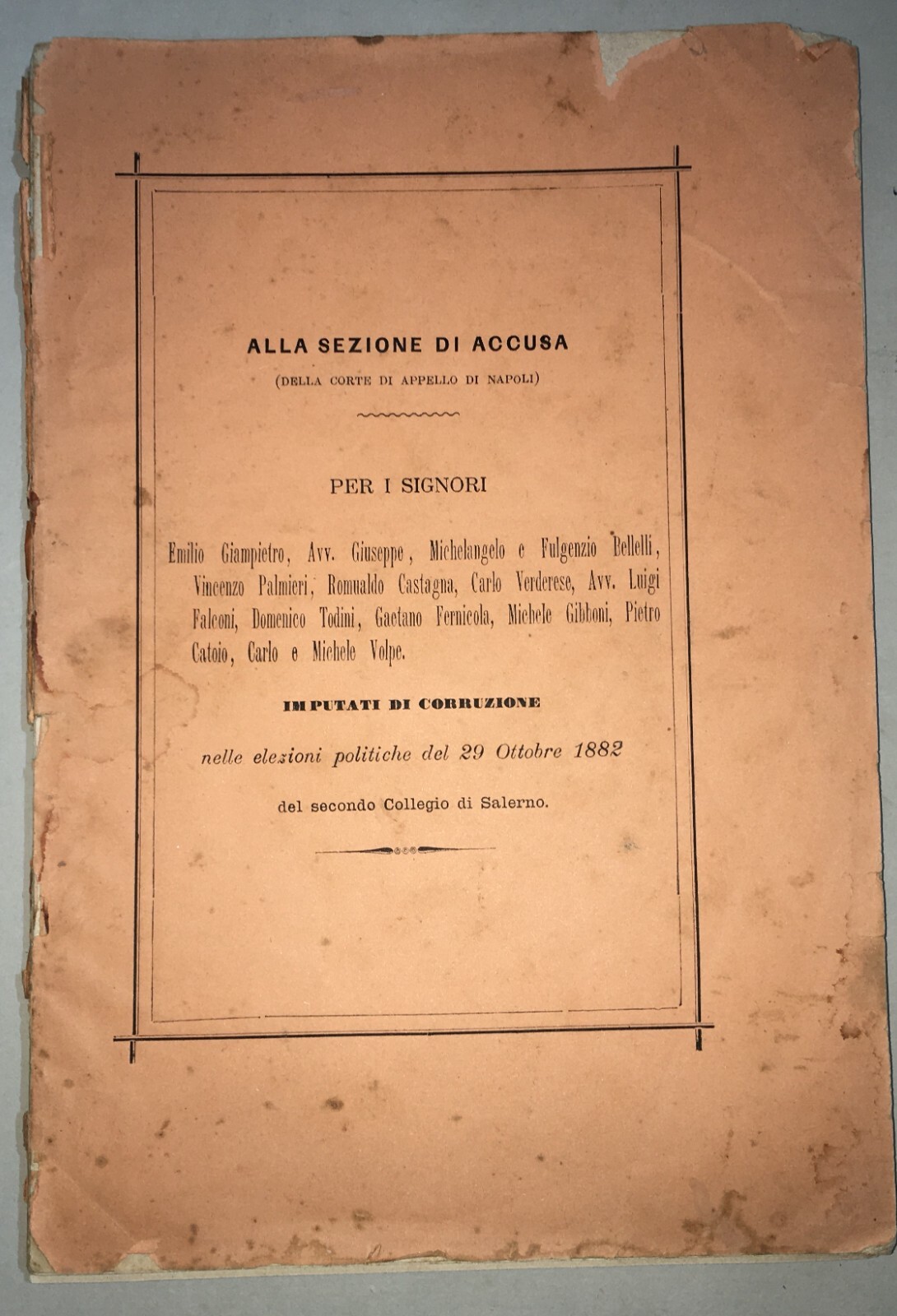 Giuridica: Salerno, Campagna, Eboli   Corruzione Politica Elettorale, Giampietro, 1882