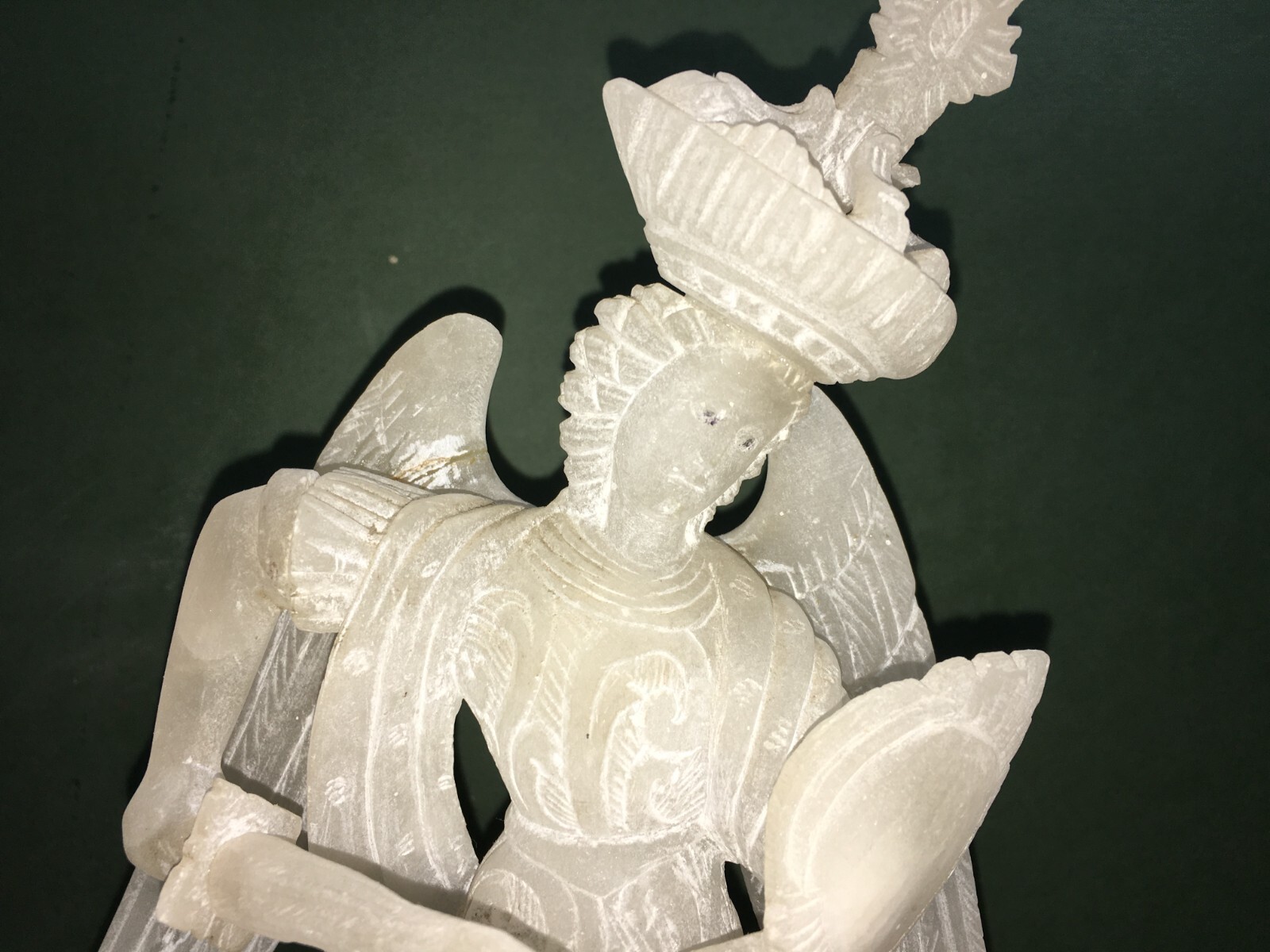 Arte Popolare Devozionale: Scultura Di San Michele Arcangelo In Alabastro