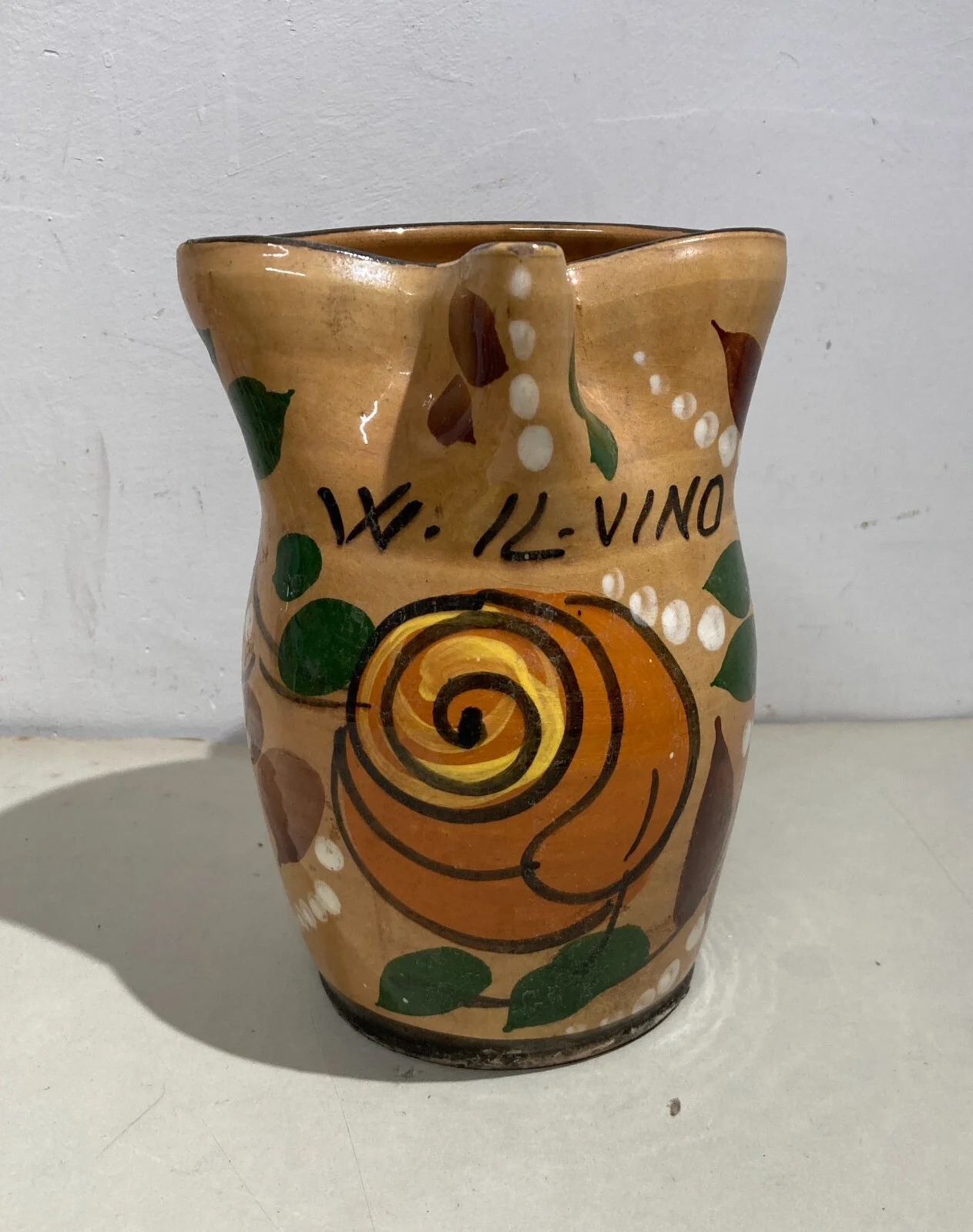 Collector's Ceramic, Oenology, In Praise of Wine, Vintage Tankard, Floral Decoration