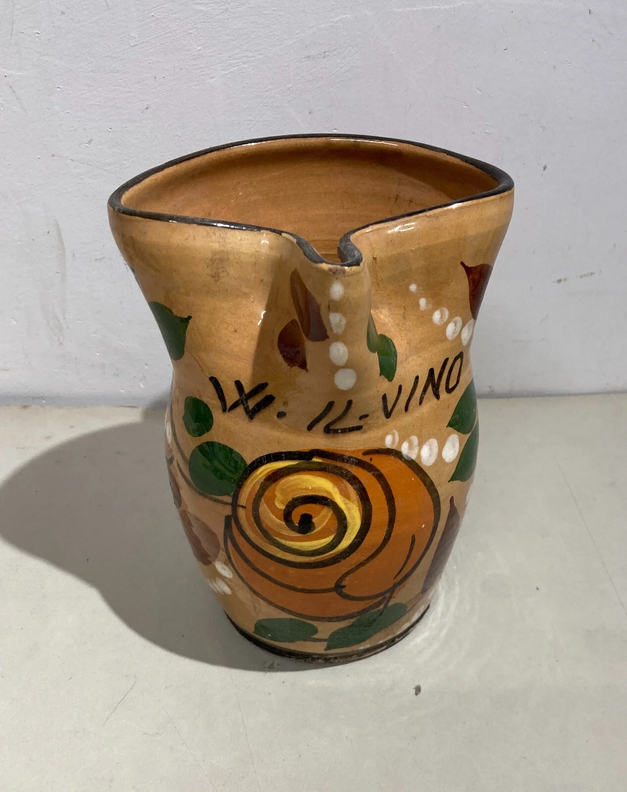 Collector's Ceramic, Oenology, In Praise of Wine, Vintage Tankard, Floral Decoration