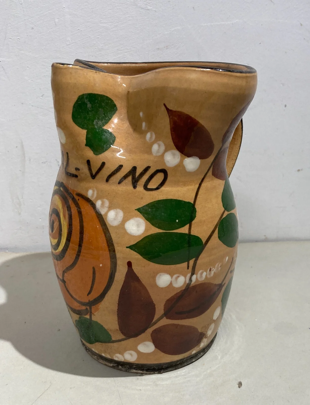 Collector's Ceramic, Oenology, In Praise of Wine, Vintage Tankard, Floral Decoration