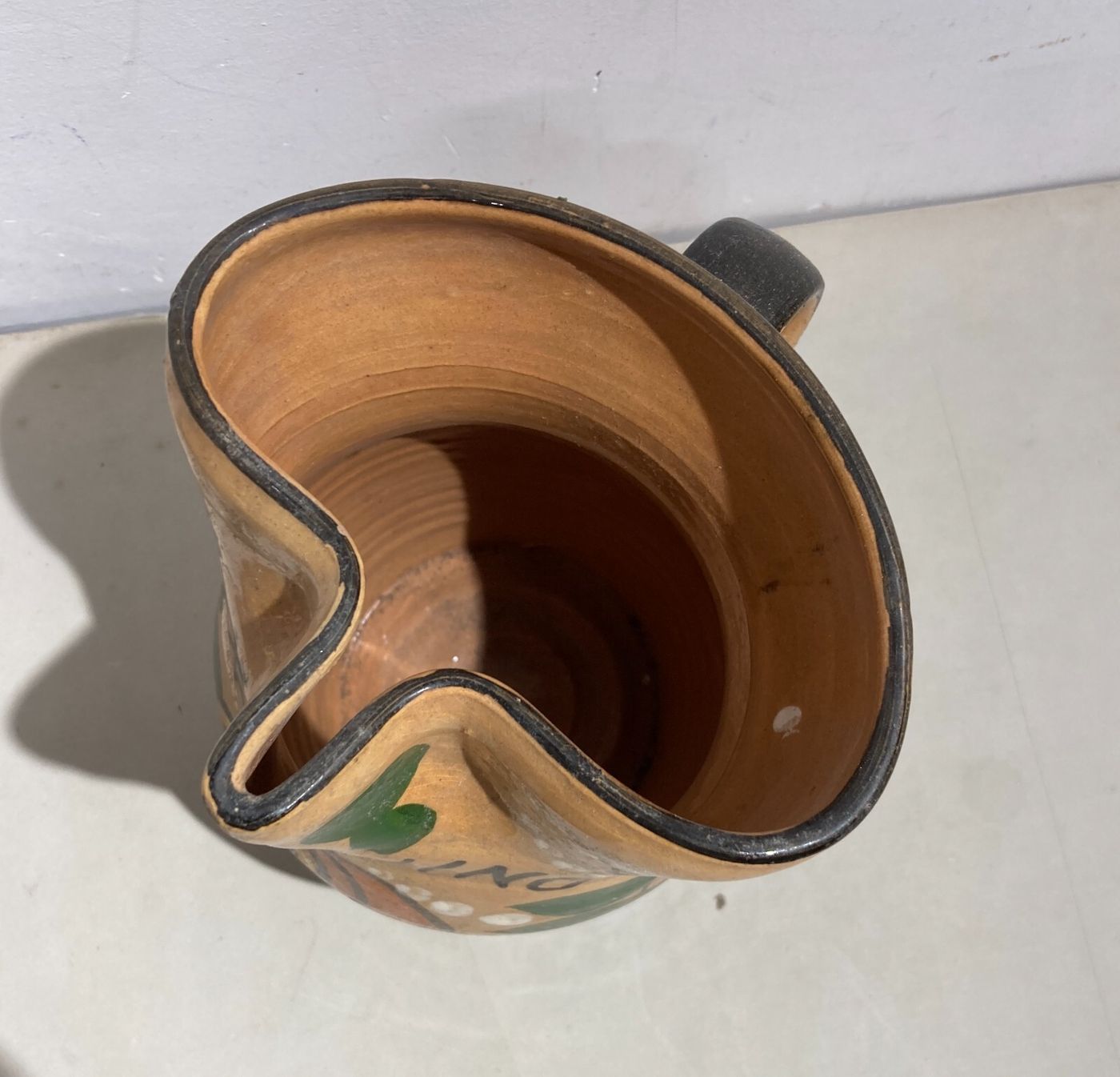 Ceramica Da Collezione, Enologia, Elogio Del Vino, Boccale d'Epoca, Decori Floreali