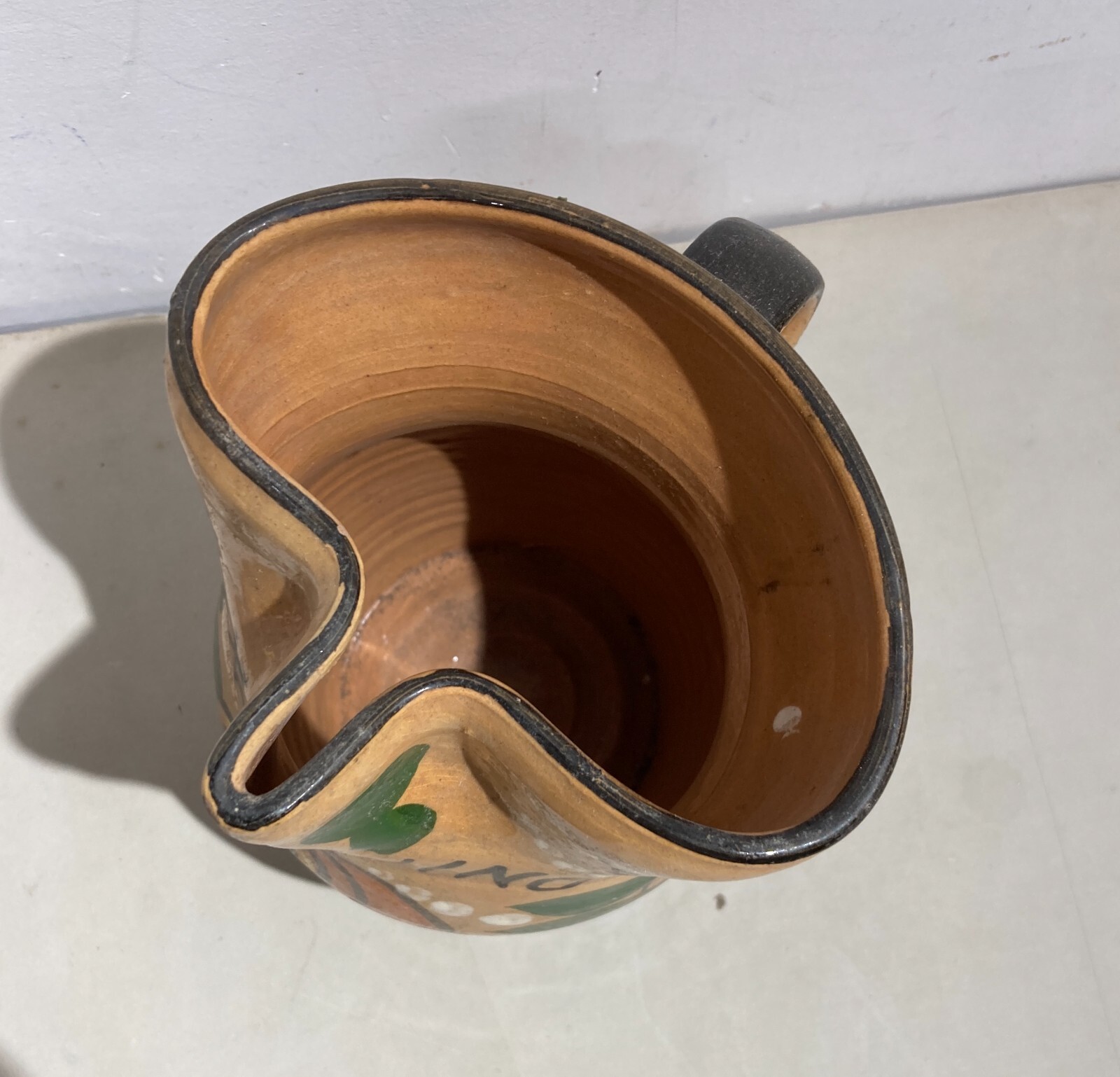 Ceramica Da Collezione, Enologia, Elogio Del Vino, Boccale d'Epoca, Decori Floreali