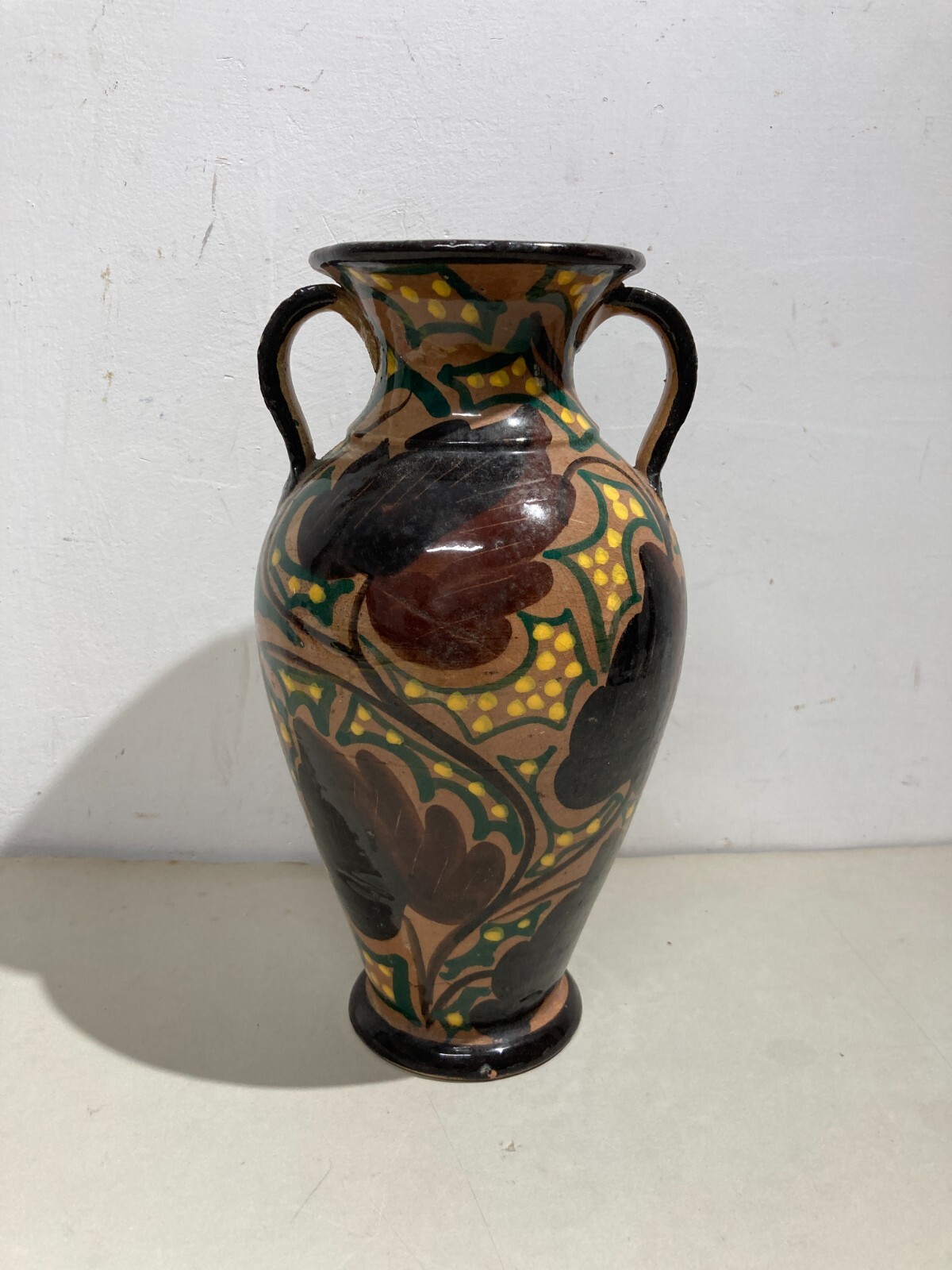 Vaso In Ceramica Con Decori Floreali Liberty Del Ceramista Berti