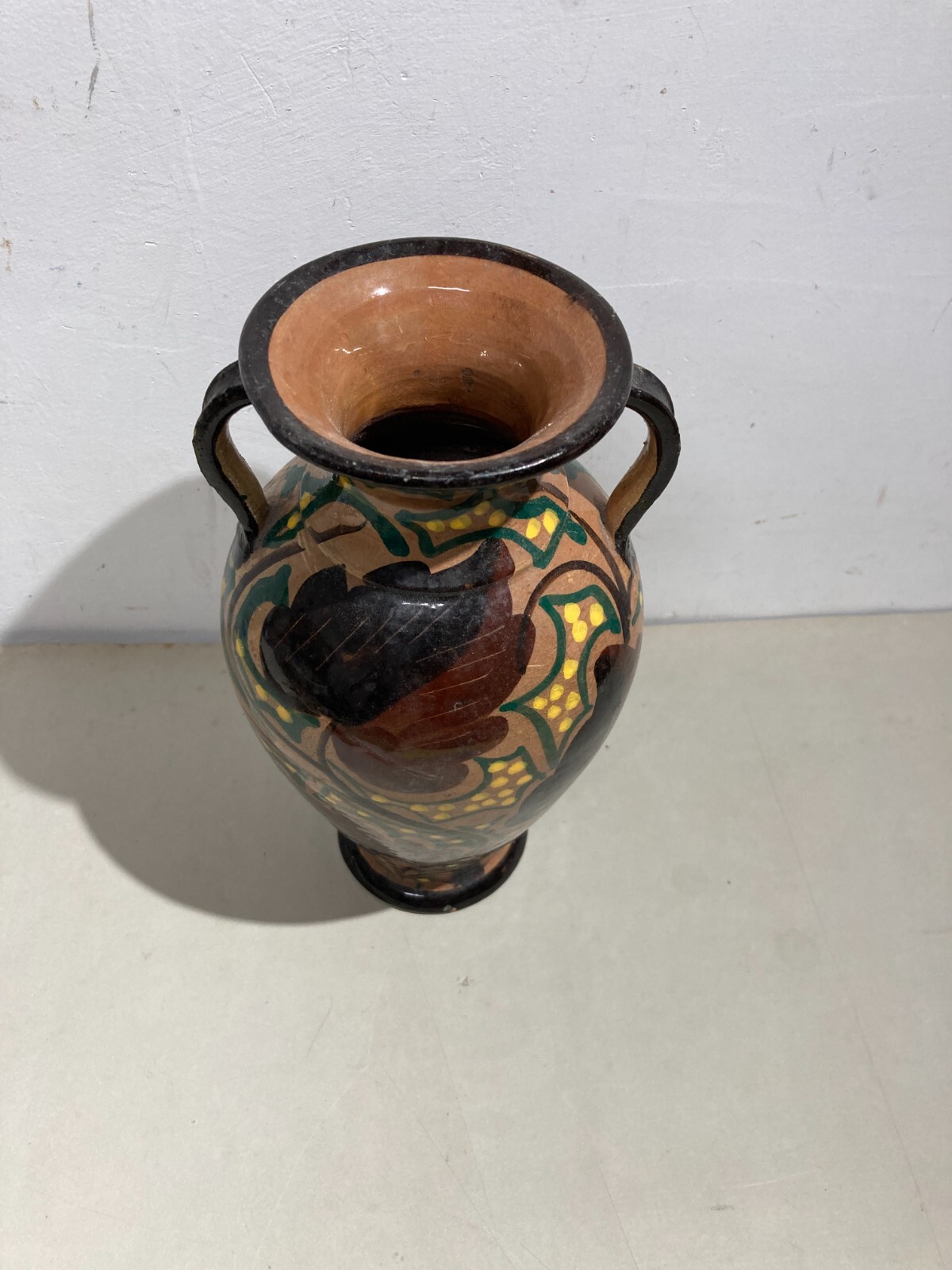 Vaso In Ceramica Con Decori Floreali Liberty Del Ceramista Berti
