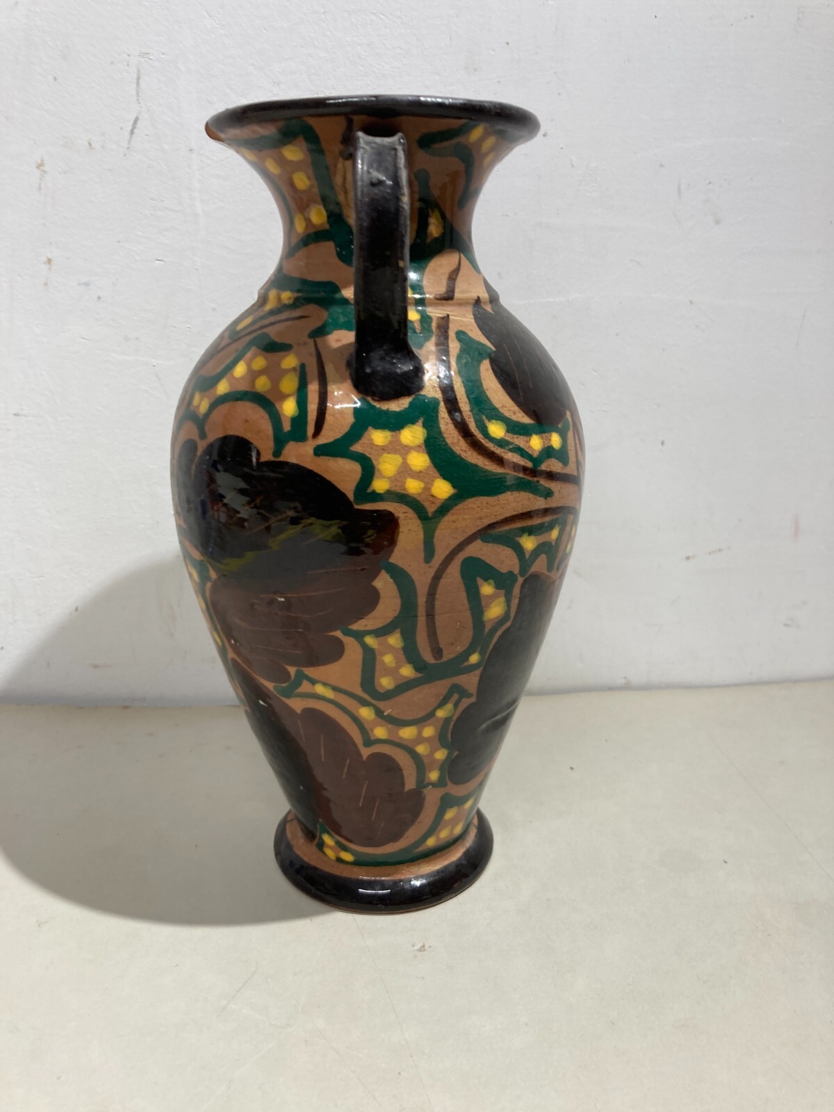 Vaso In Ceramica Con Decori Floreali Liberty Del Ceramista Berti