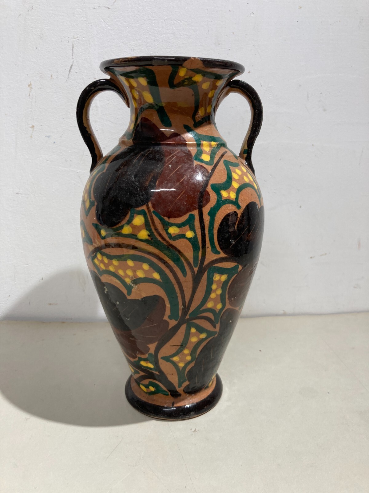 Vaso In Ceramica Con Decori Floreali Liberty Del Ceramista Berti