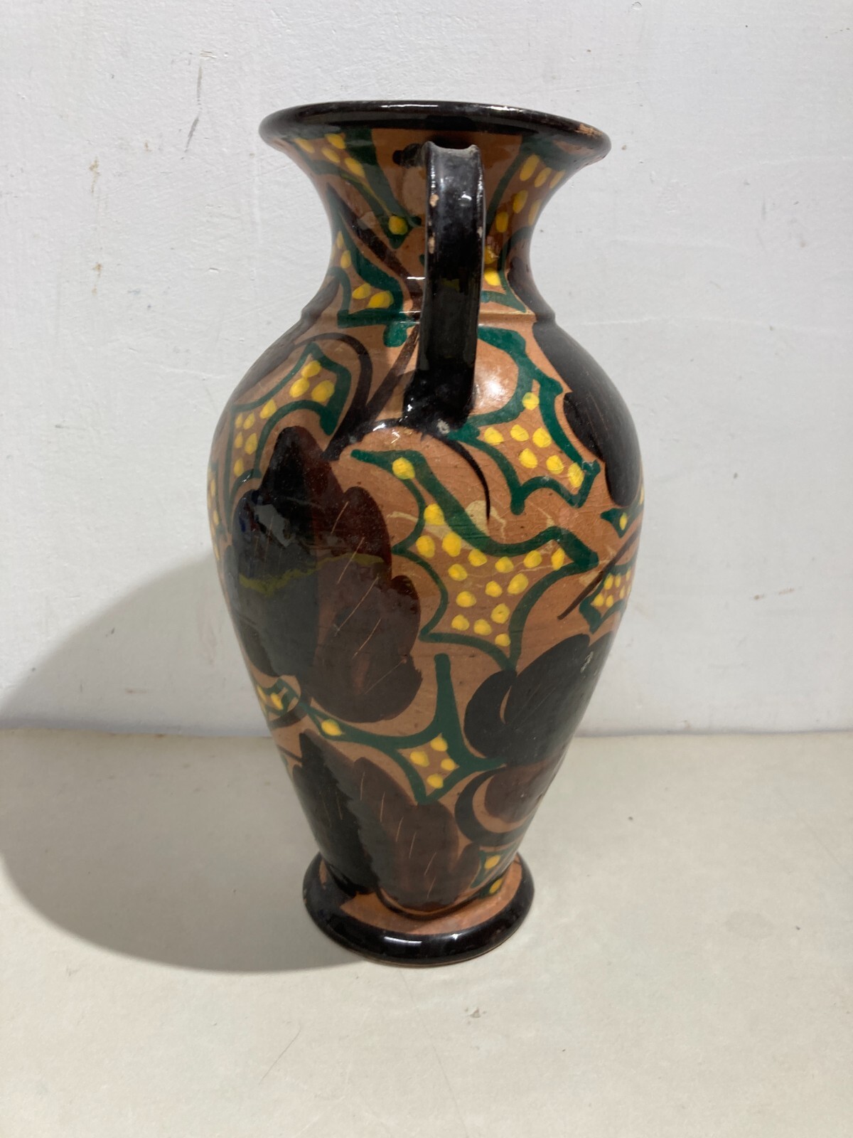 Vaso In Ceramica Con Decori Floreali Liberty Del Ceramista Berti