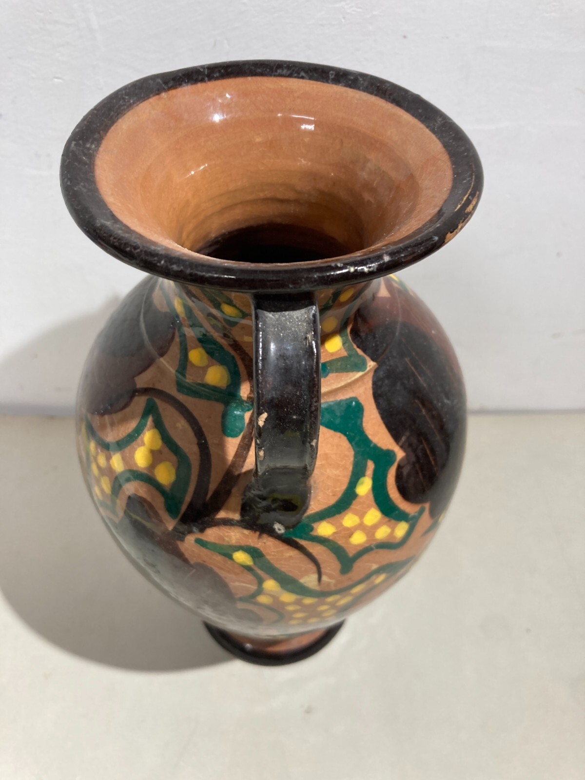 Vaso In Ceramica Con Decori Floreali Liberty Del Ceramista Berti