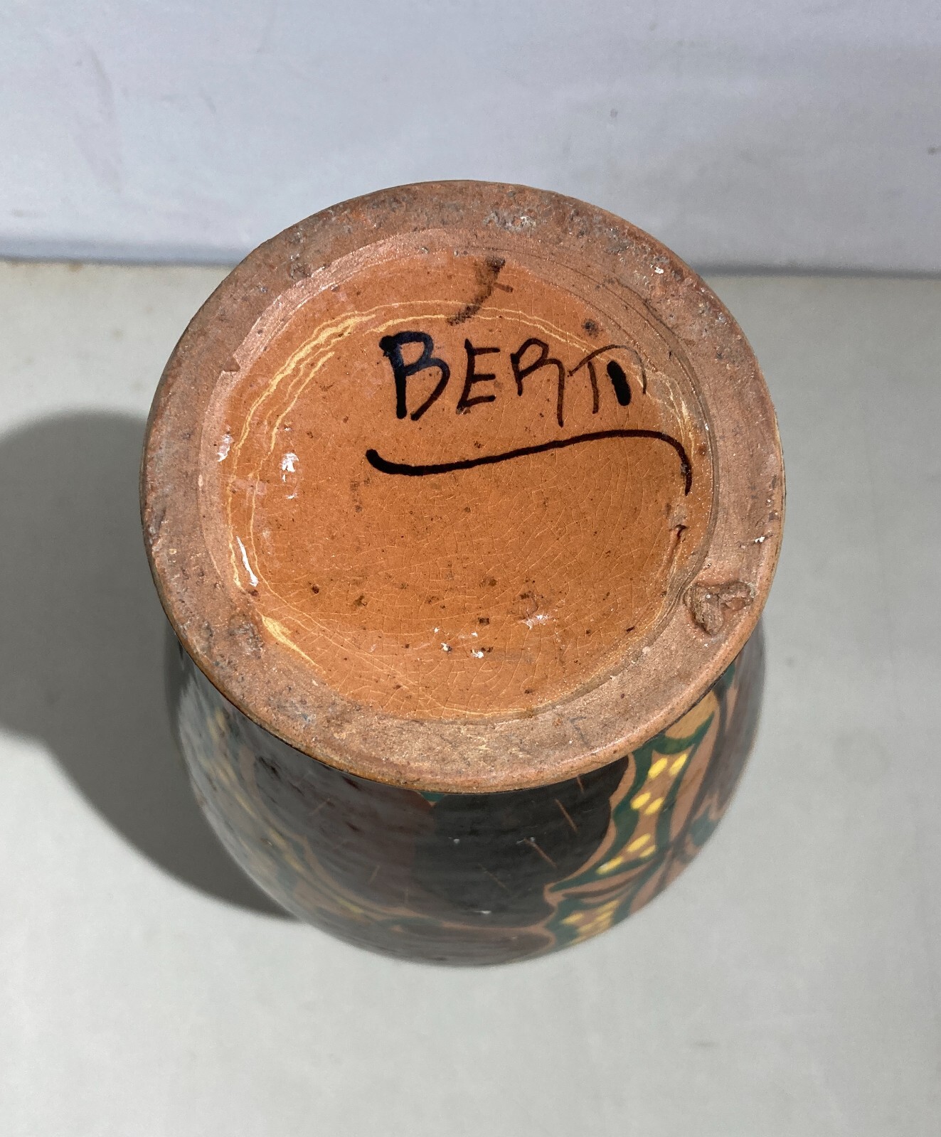 Vaso In Ceramica Con Decori Floreali Liberty Del Ceramista Berti