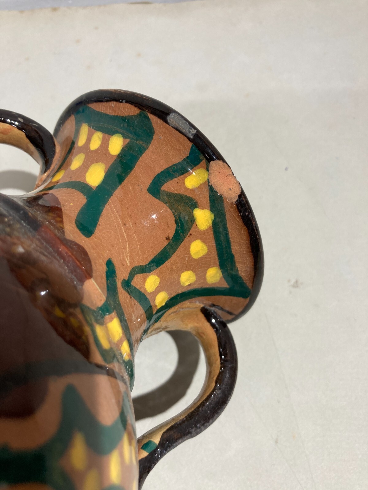 Vaso In Ceramica Con Decori Floreali Liberty Del Ceramista Berti