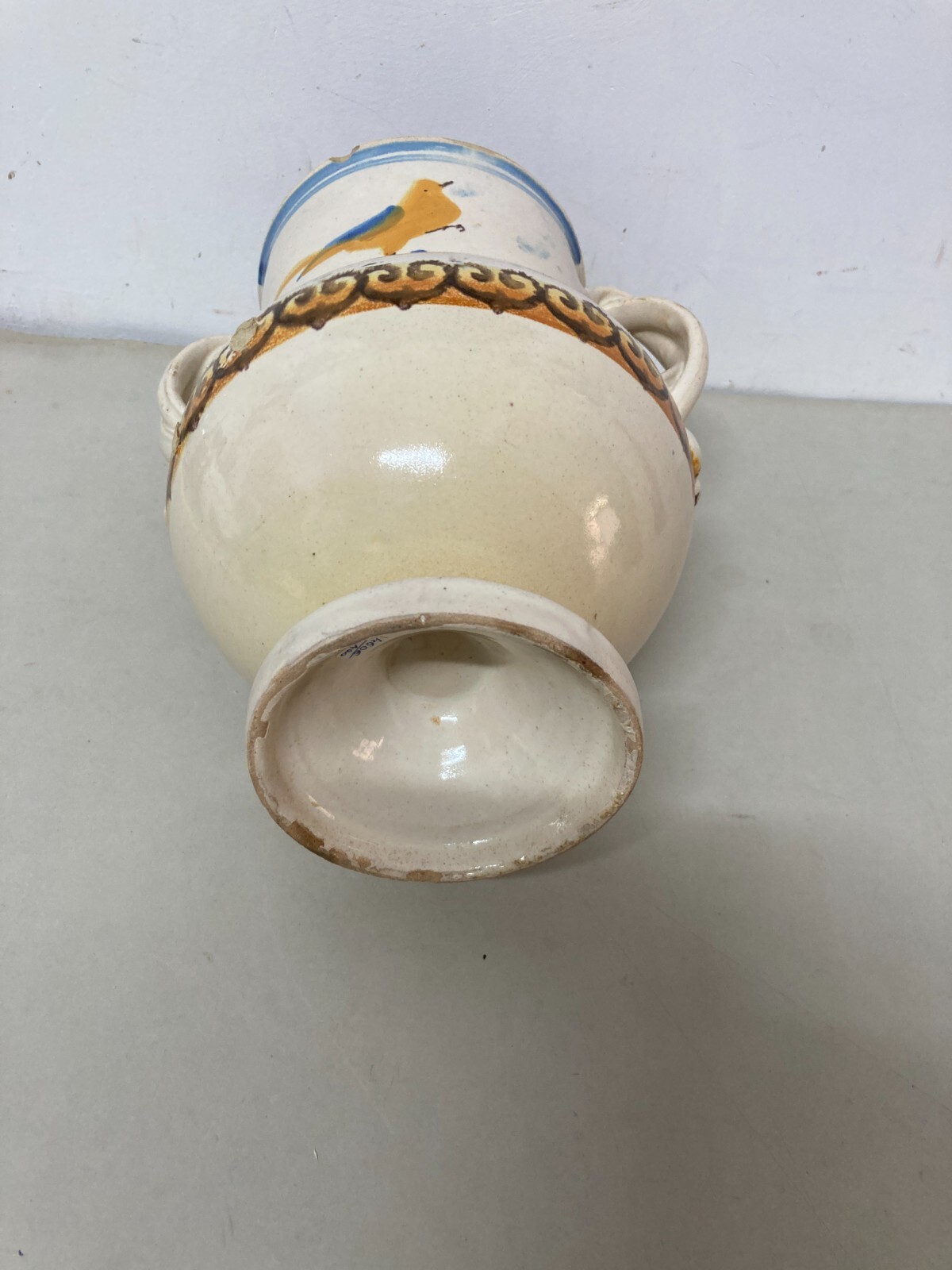 Ceramica Da Collezione, Puglia, Grottaglie. Boccale Con Uccellini, Antico, Decorativo