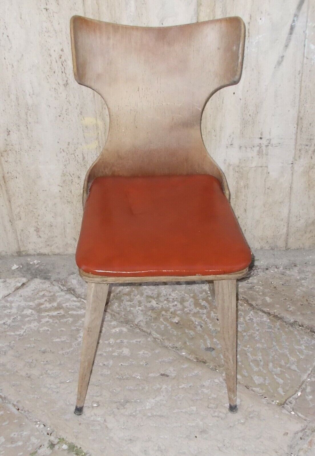 Sedia Di Design Anni '50 In Legno Curvato