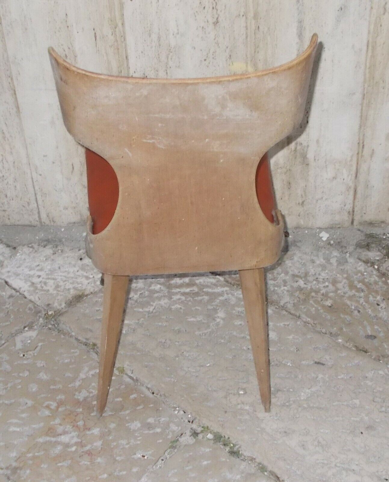 Sedia Di Design Anni '50 In Legno Curvato