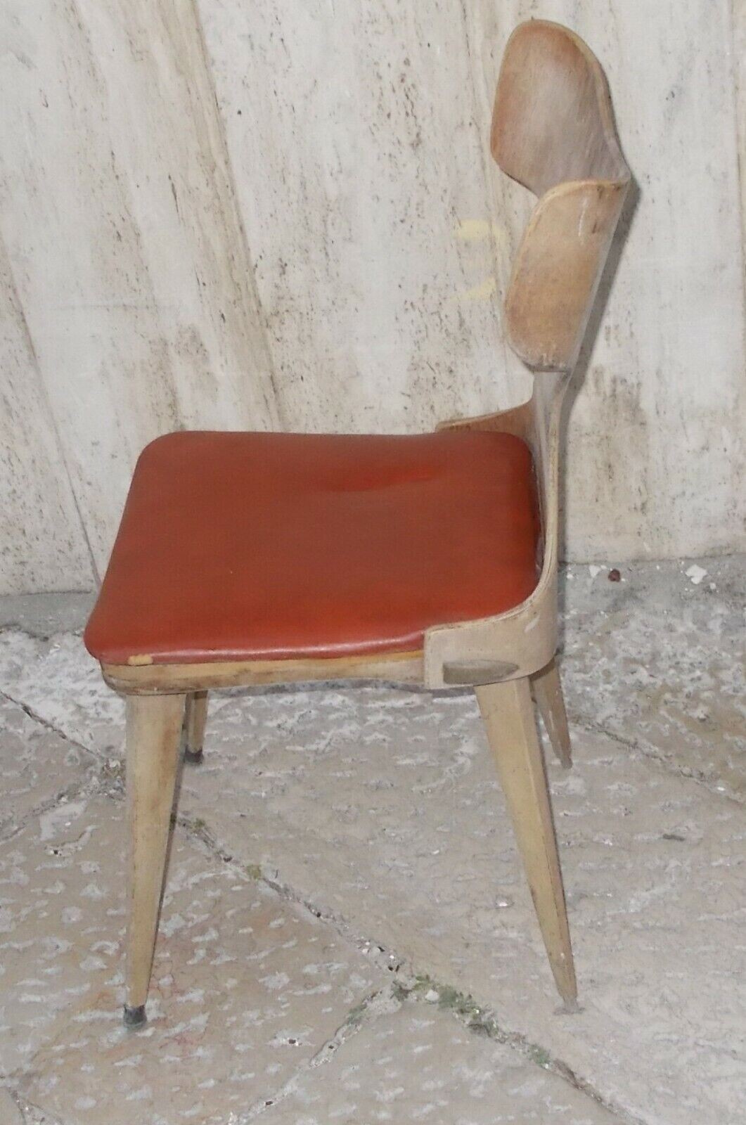 Sedia Di Design Anni '50 In Legno Curvato