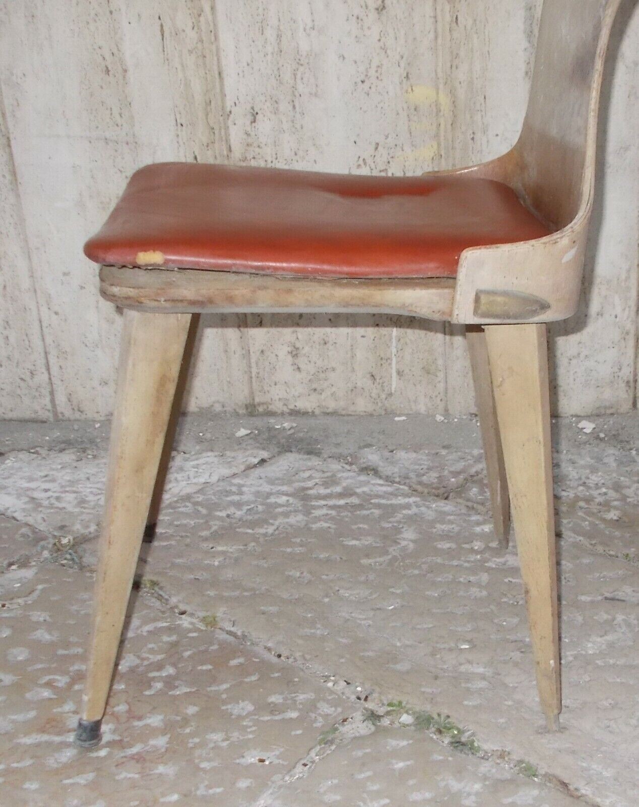 Sedia Di Design Anni '50 In Legno Curvato
