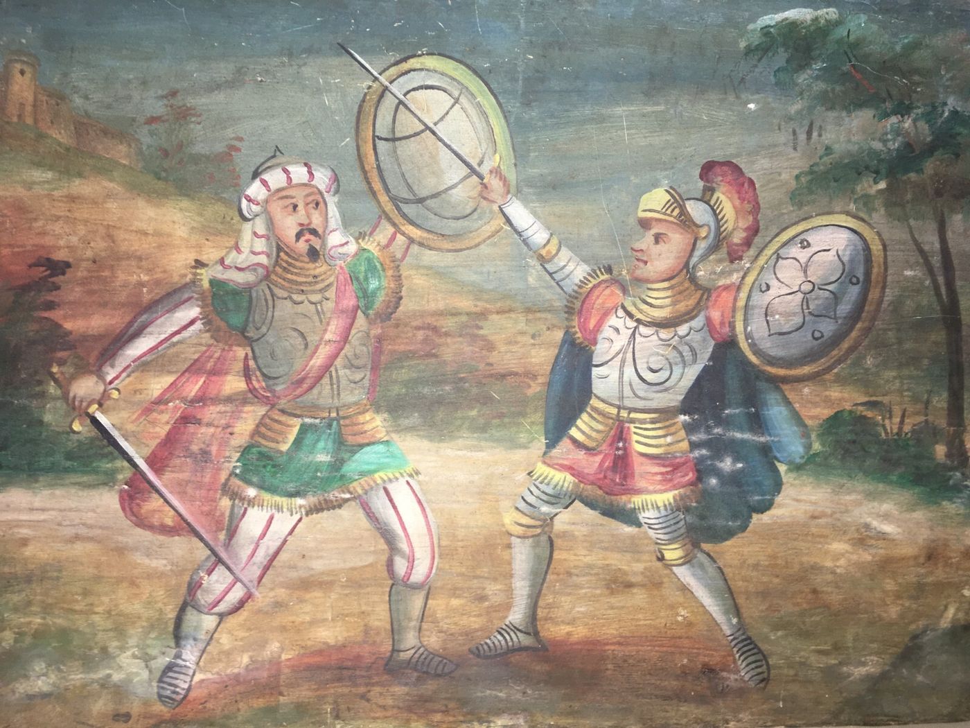 Teatro Folklorico Siciliano: Marionette, Duello, Dipinto Su Legno Decorativo