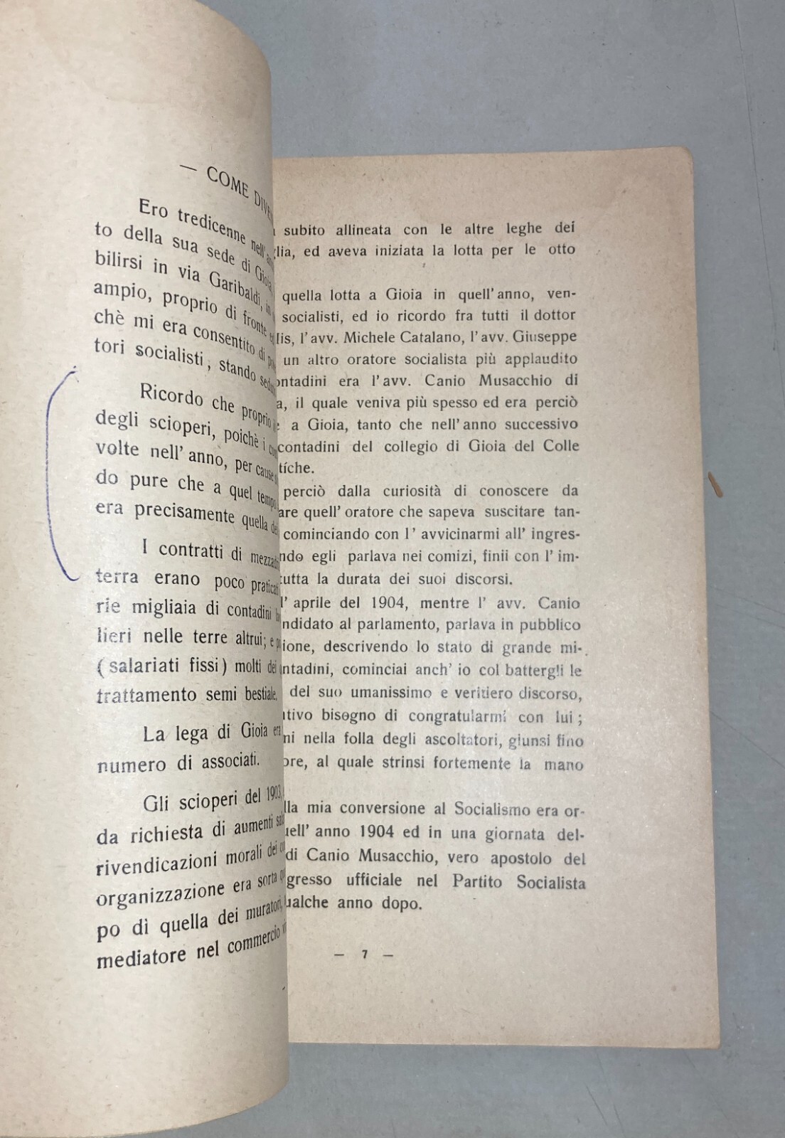 Puglia   Gioia Del Colle   Politica   Socialismo   Nicola Capozzi   Agnone   Venafro
