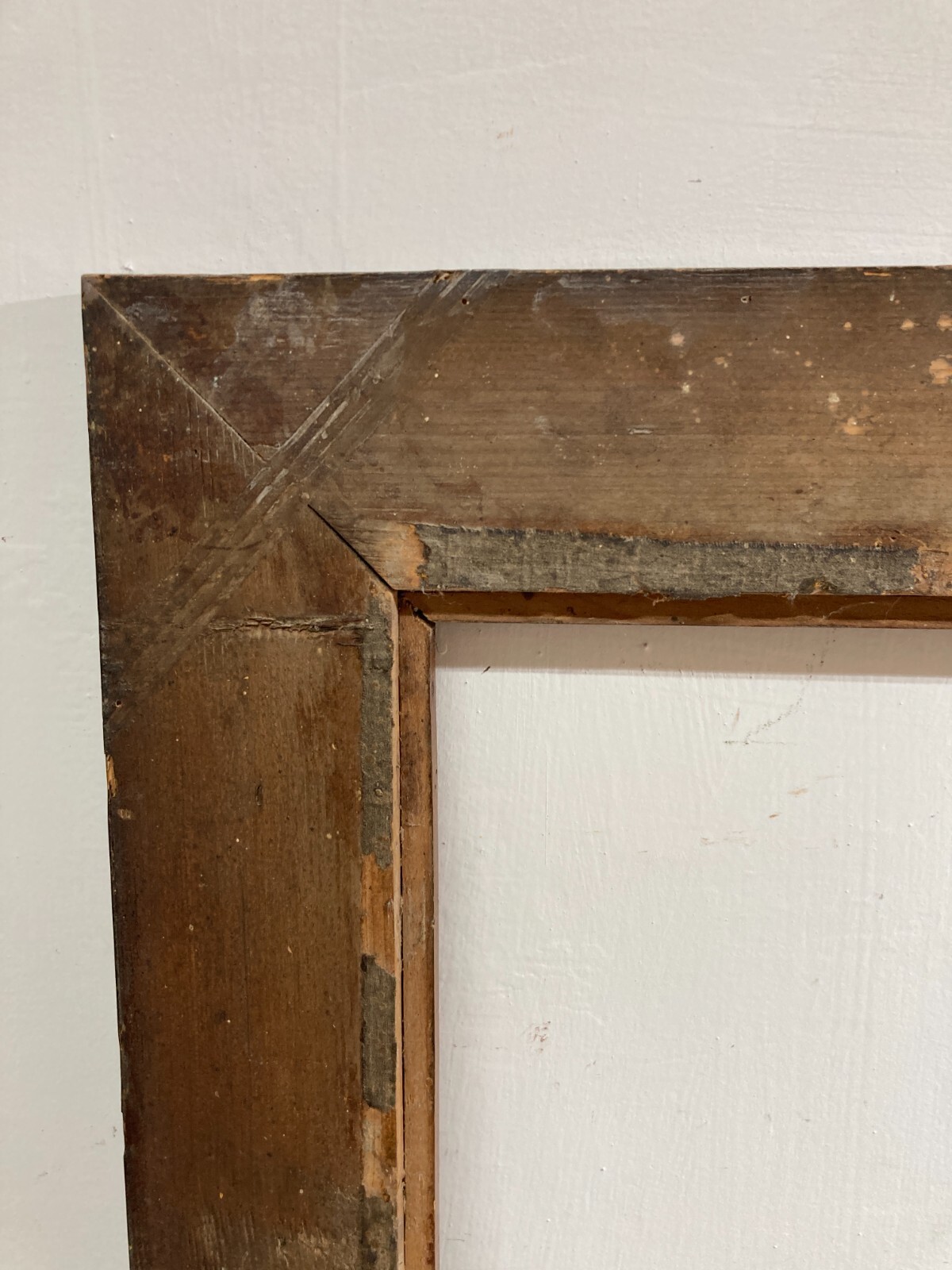 Antica Cornice In Legno Impiallacciato Per Dipinti E Stampe