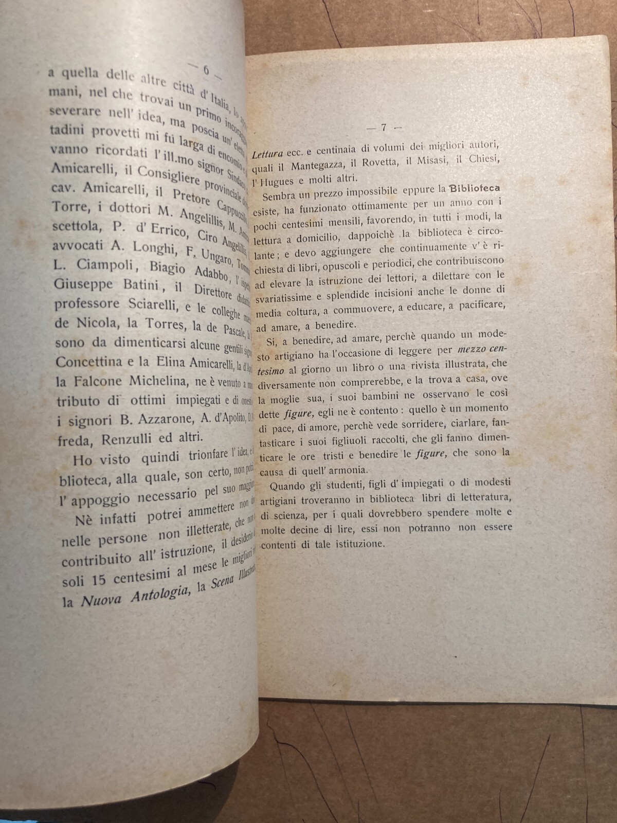 Puglia, Gargano, Monte Sant'Angelo: Biblioteca Popolare   Giovanni Tancredi (1907)