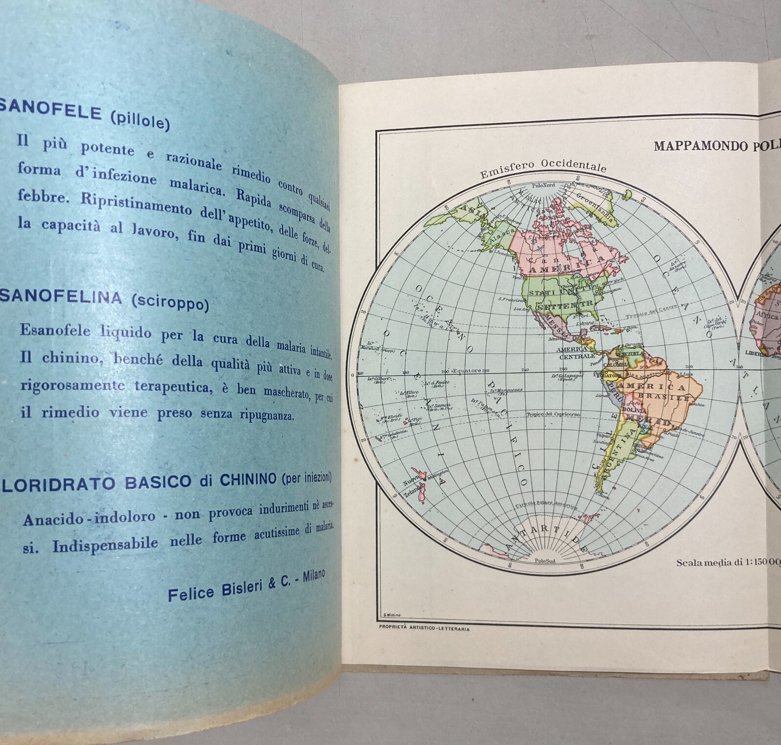 Geografia: Atlante Geografico Pubblicitario Bisleri Con Mappe De Agostini