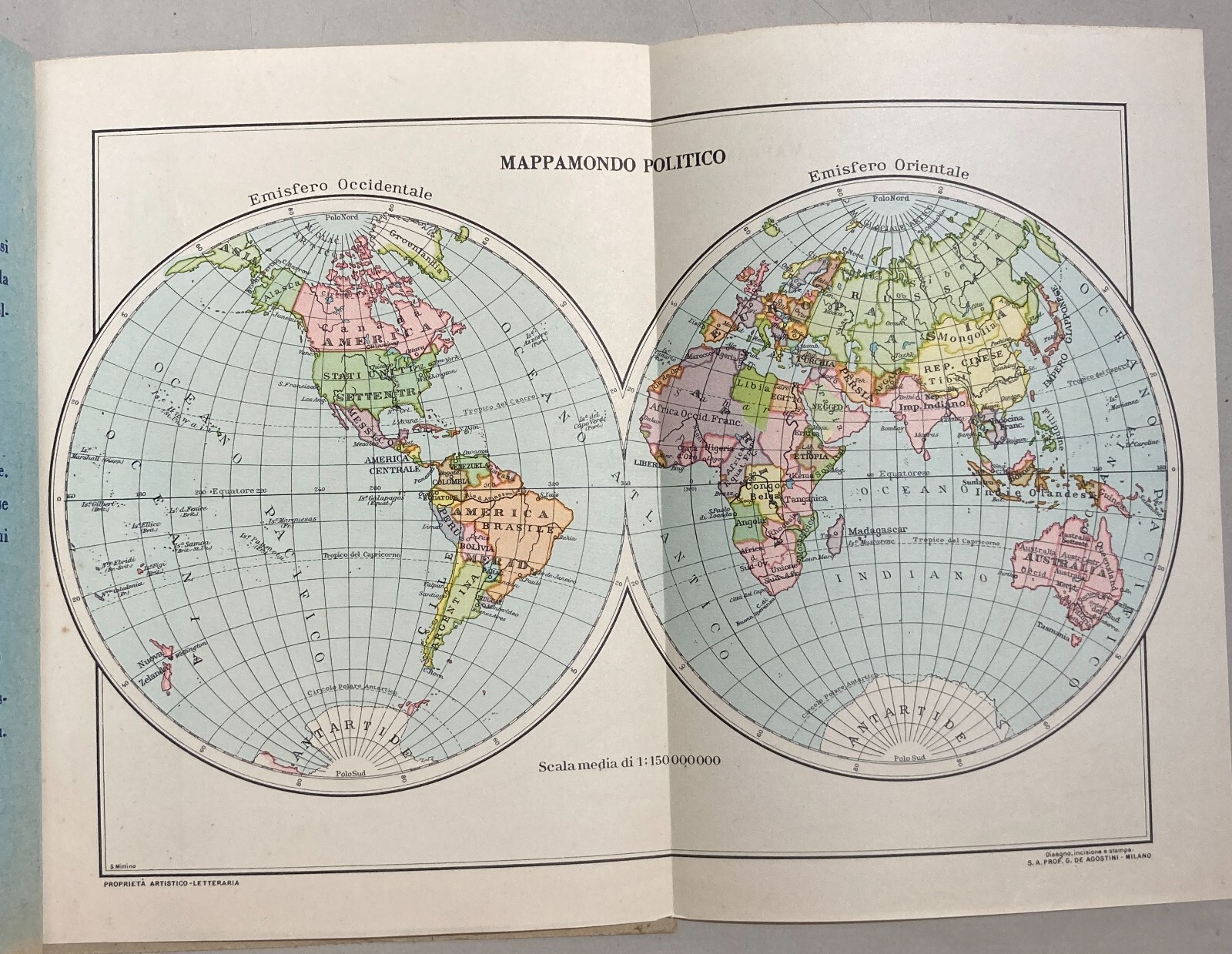 Geografia: Atlante Geografico Pubblicitario Bisleri Con Mappe De Agostini