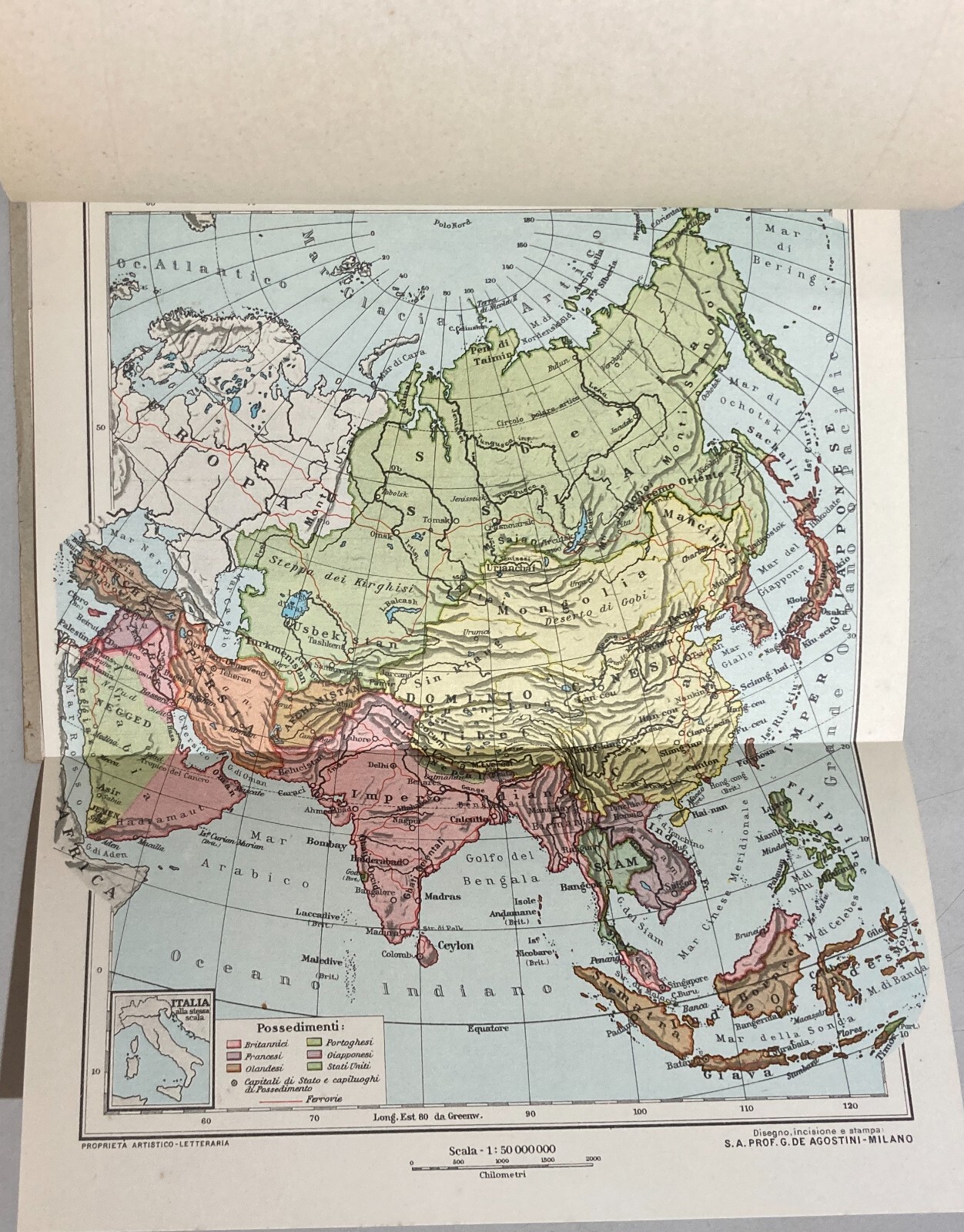 Geografia: Atlante Geografico Pubblicitario Bisleri Con Mappe De Agostini