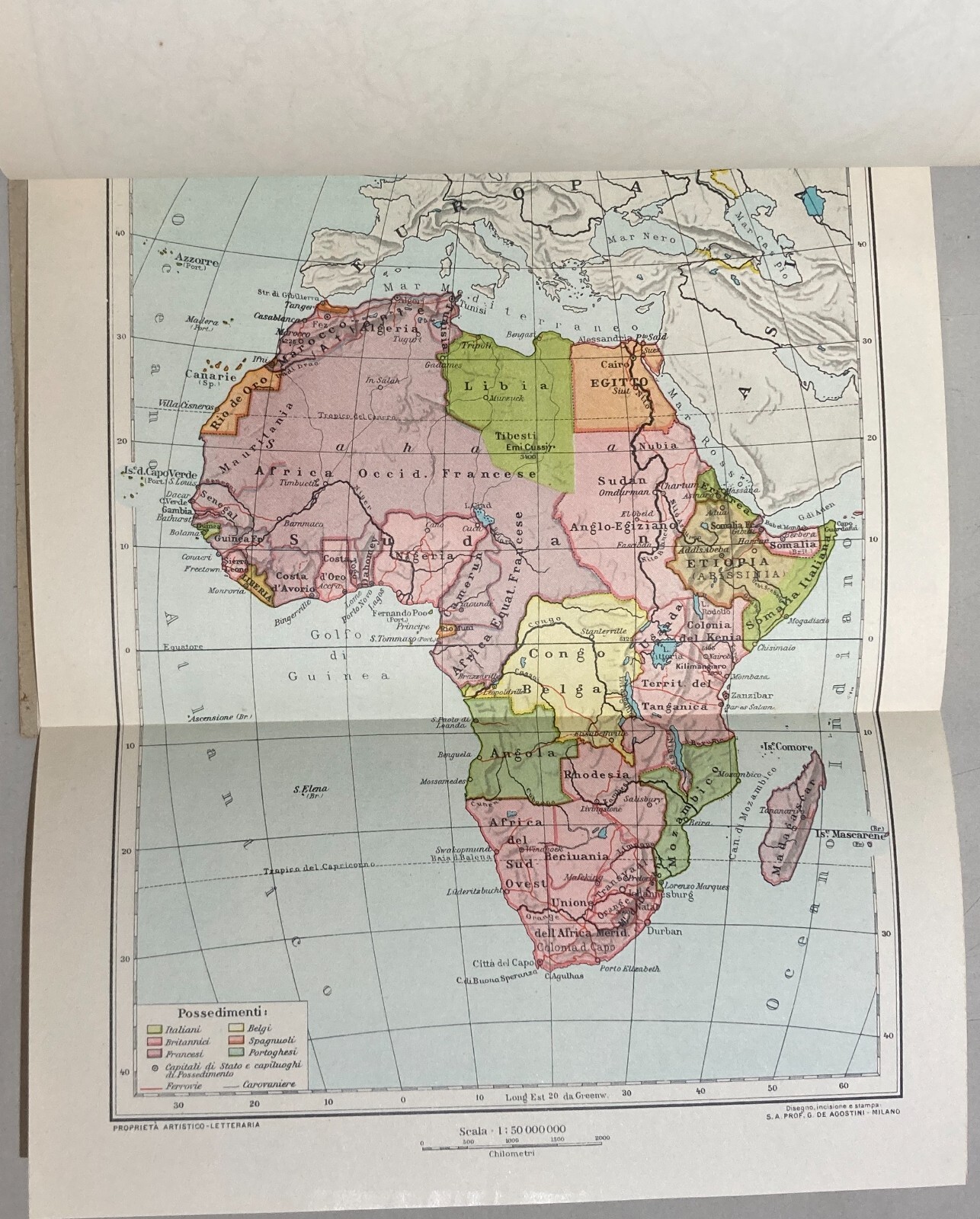 Geografia: Atlante Geografico Pubblicitario Bisleri Con Mappe De Agostini