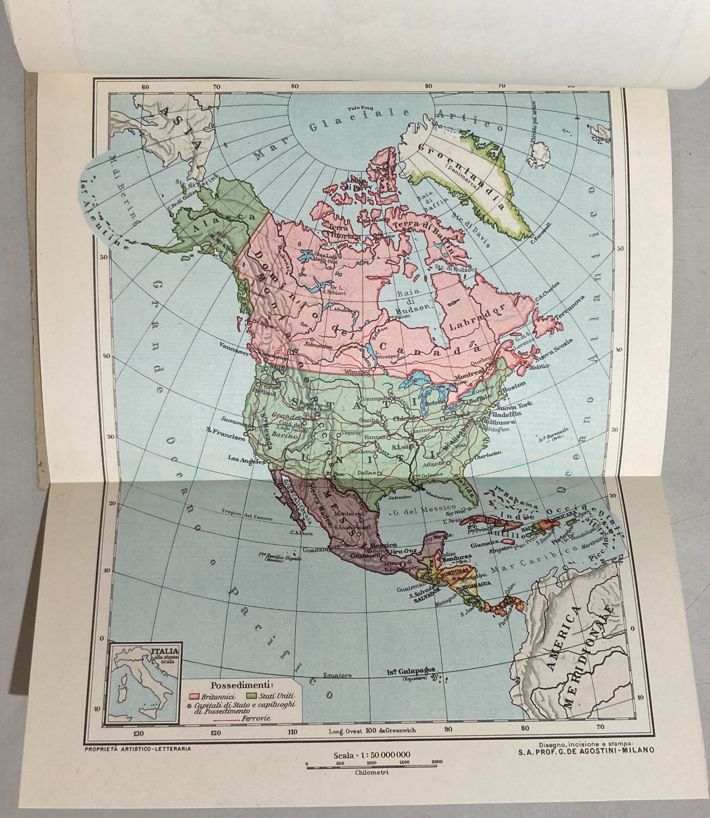 Geografia: Atlante Geografico Pubblicitario Bisleri Con Mappe De Agostini
