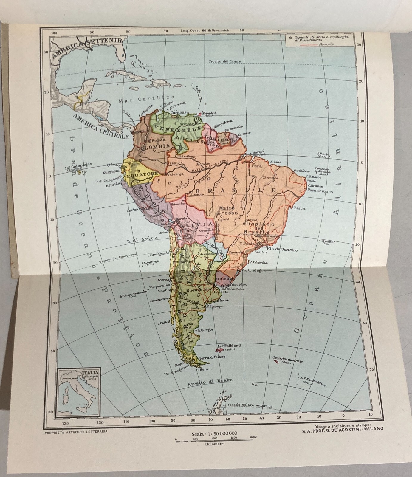 Geografia: Atlante Geografico Pubblicitario Bisleri Con Mappe De Agostini