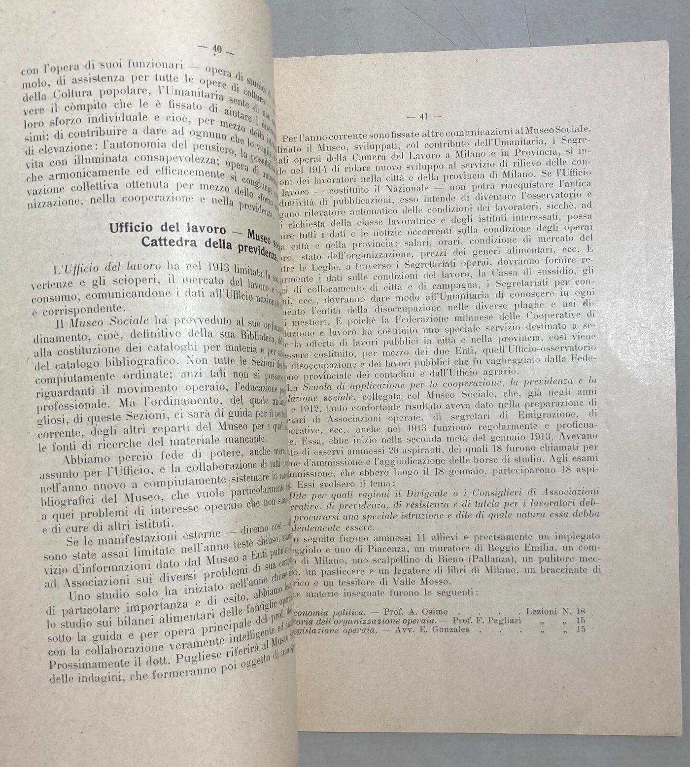 Società Umanitaria Milano: L'Opera Della Società Umanitaria Nell'Anno 1913