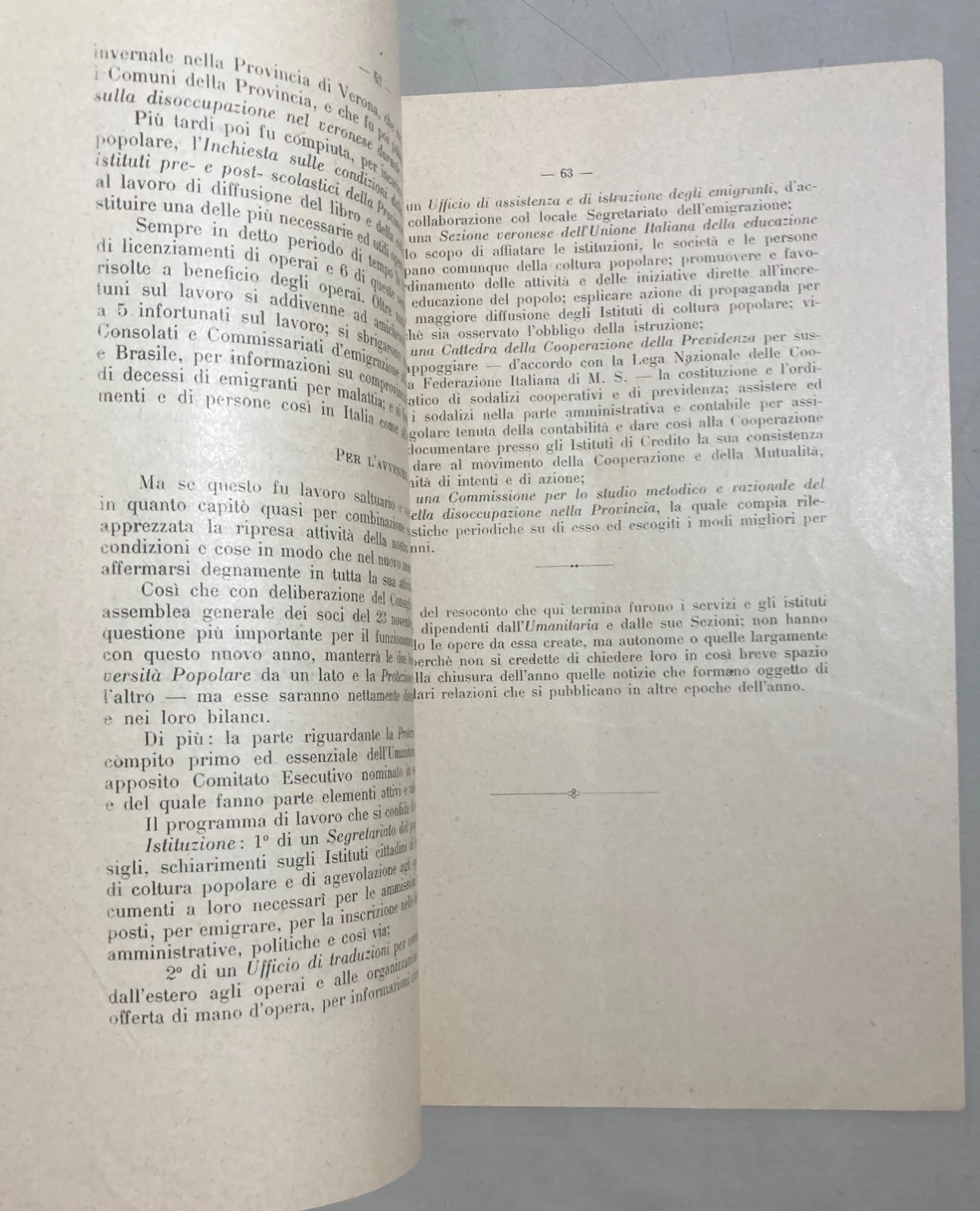 Società Umanitaria Milano: L'Opera della Società Umanitaria nell'Anno 1913