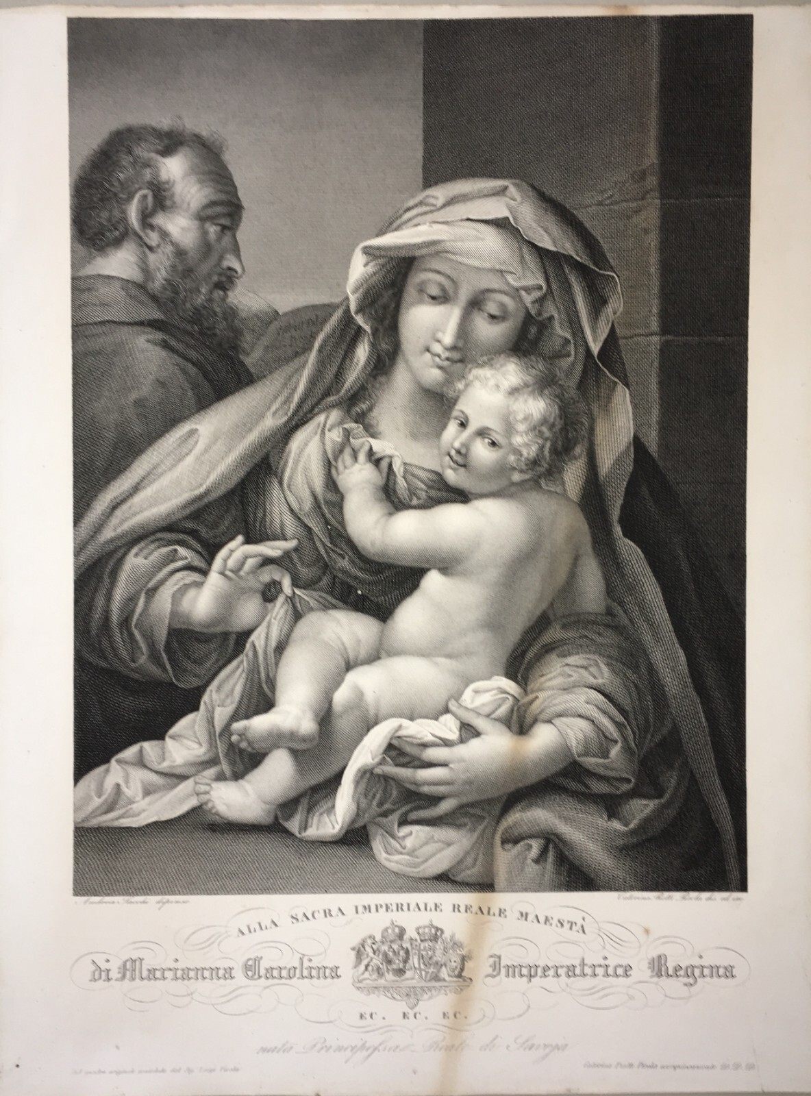Sacra Famiglia. Andrea Sacchi, Caterina Piotti Pirola, Savoia, XIX Secolo