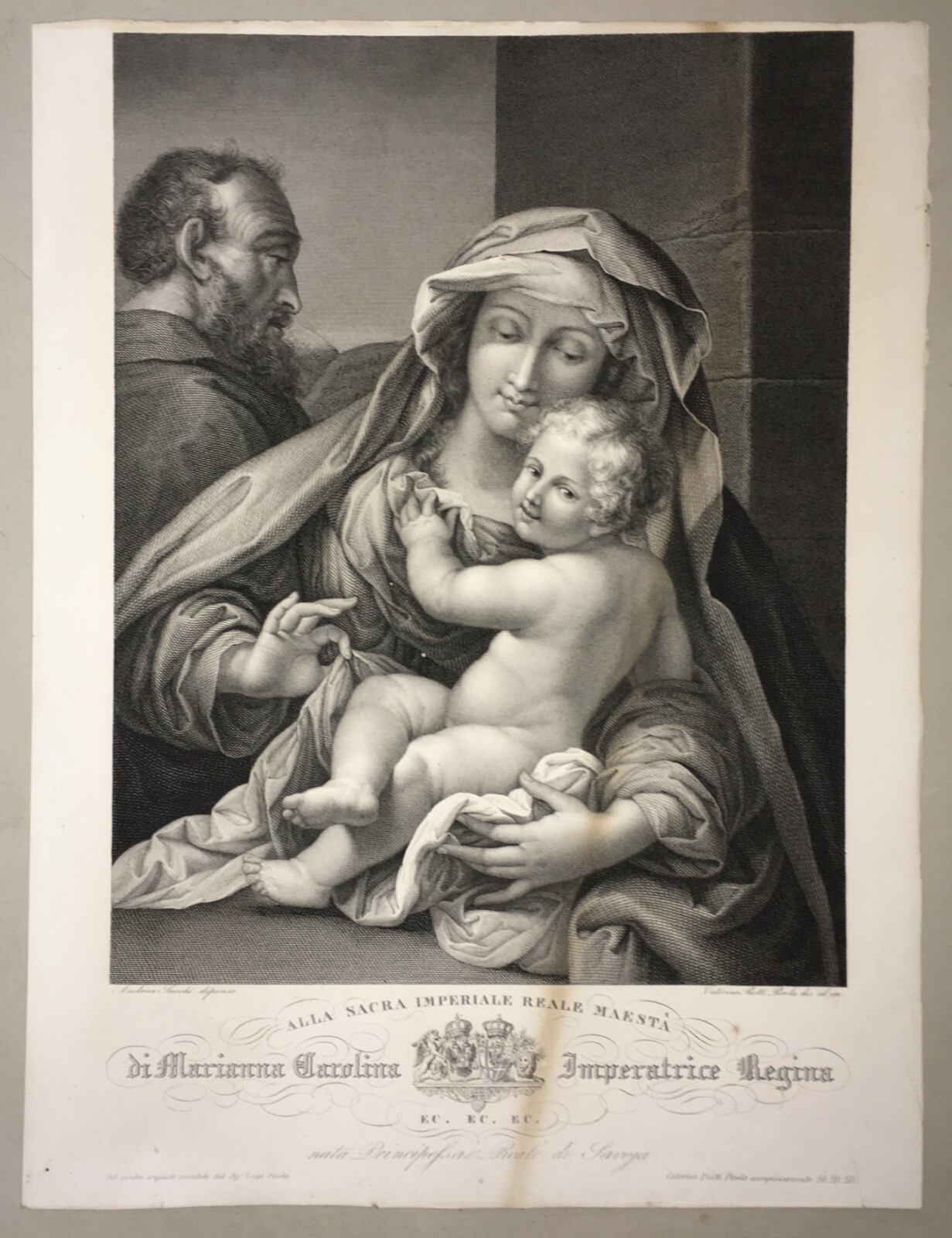Sacra Famiglia. Andrea Sacchi, Caterina Piotti Pirola, Savoia, XIX Secolo