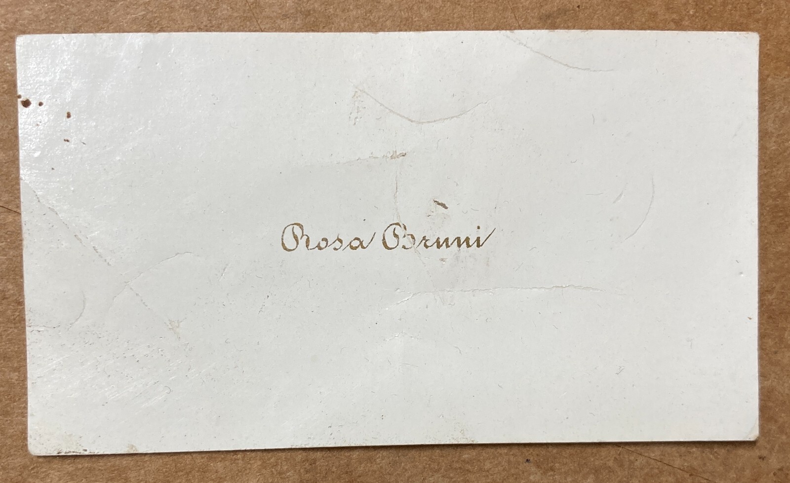 Antico Biglietto Da Visita Rosa Bruni   Primo '900