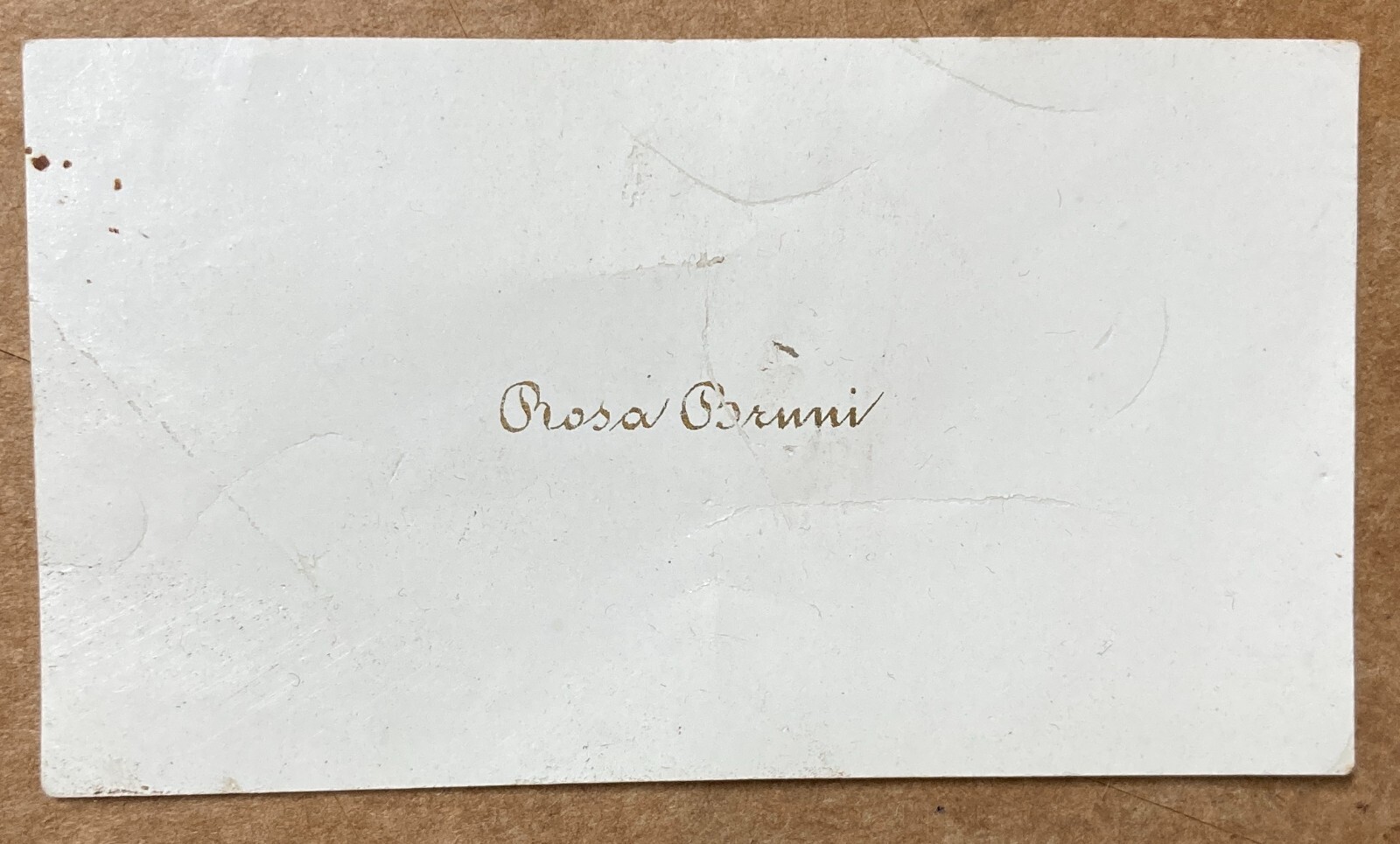 Antico Biglietto Da Visita Rosa Bruni   Primo '900