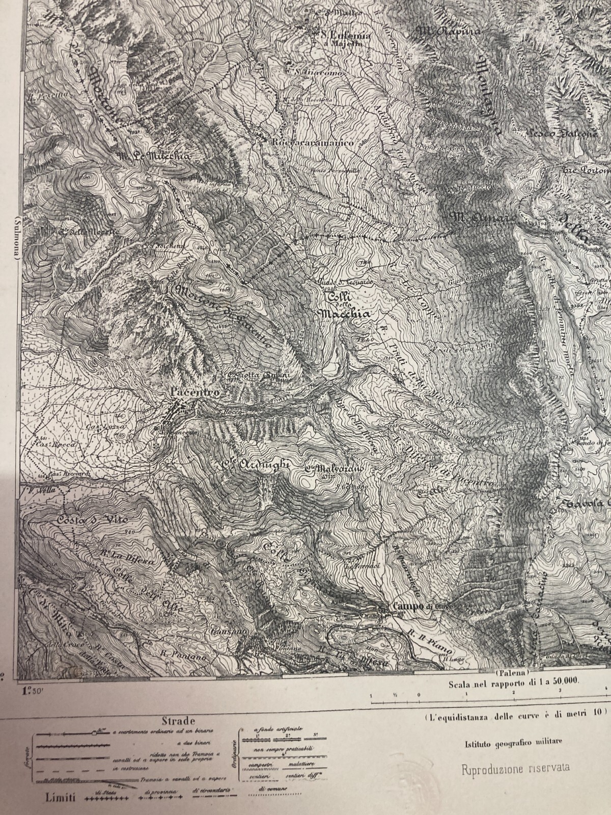 Abruzzo, Pescara, Caramanico: Antica Cartografia E Topografia d'Epoca