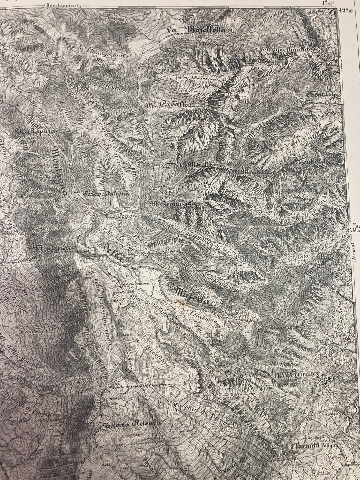Abruzzo, Pescara, Caramanico: Antica Cartografia E Topografia d'Epoca