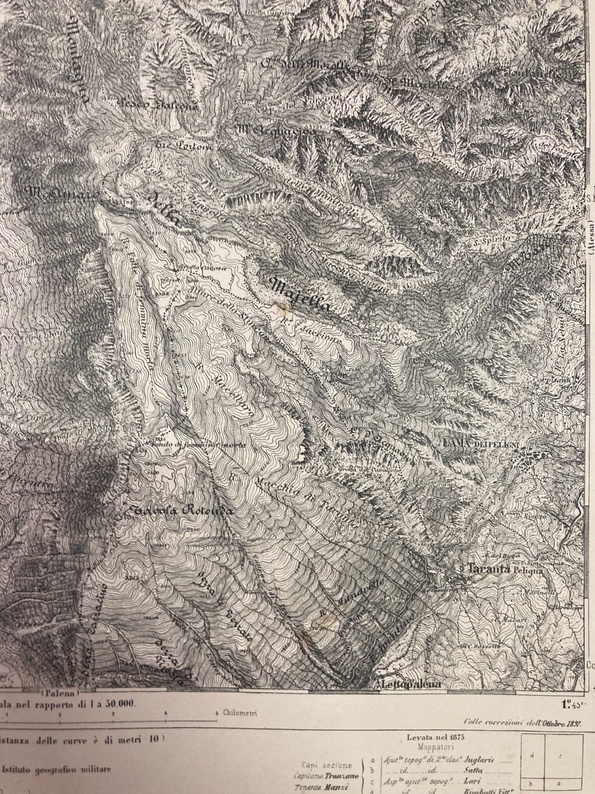 Abruzzo, Pescara, Caramanico: Antica Cartografia E Topografia d'Epoca