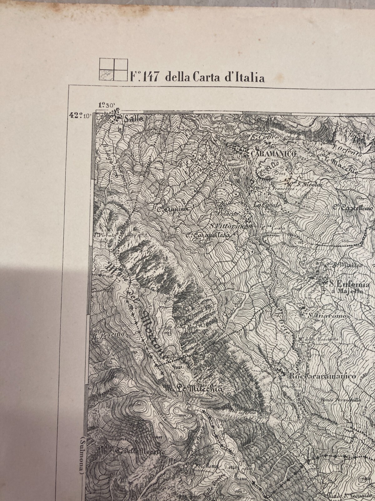 Abruzzo, Pescara, Caramanico: Antica Cartografia E Topografia d'Epoca
