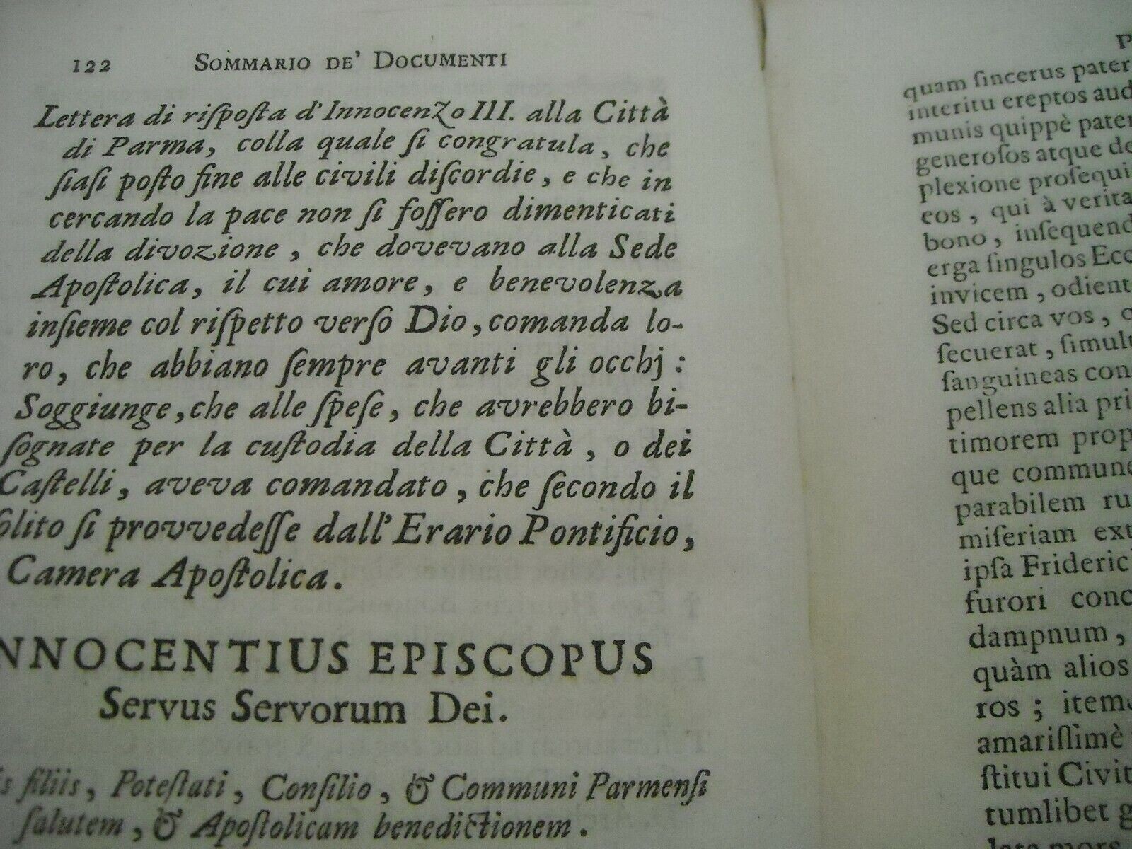 Emilia, Parma, Piacenza: Atti Di Dominio Dei Romani Pontefici Giulio II, Matilde, Fano 1741